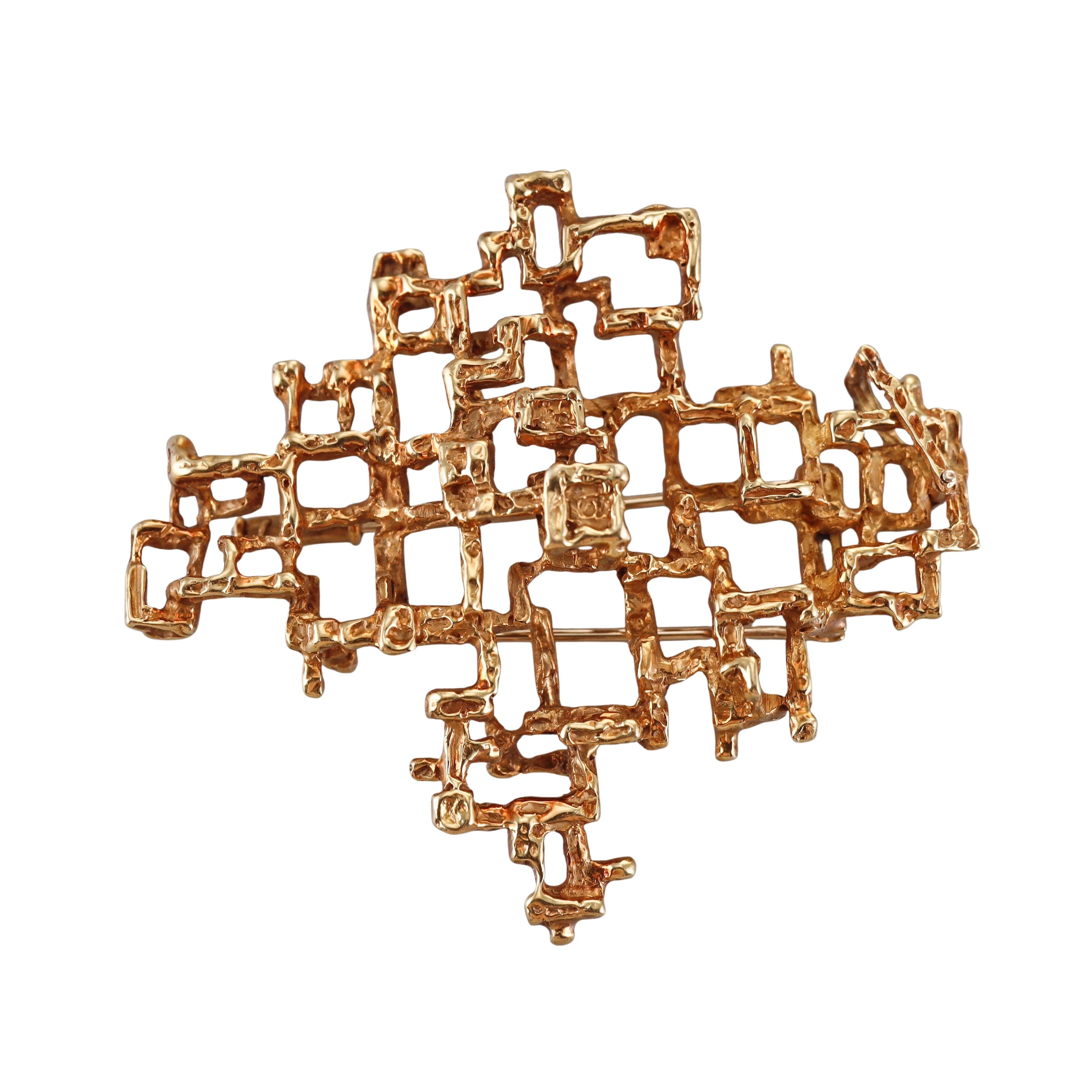 Arthur King 1970s Free Form Large Brooch Pendant