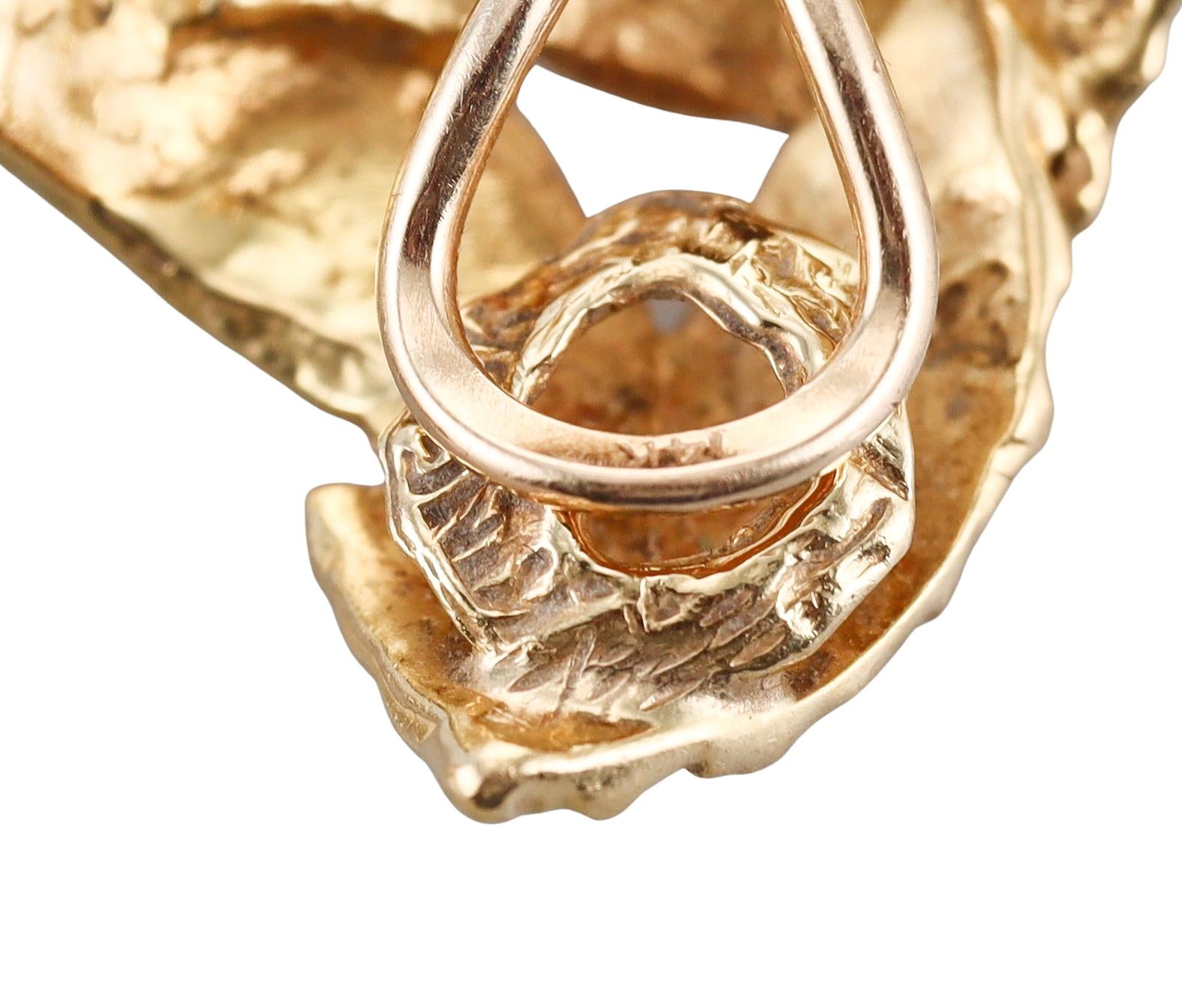 Arthur King 1970s Triangular Gold Earrings