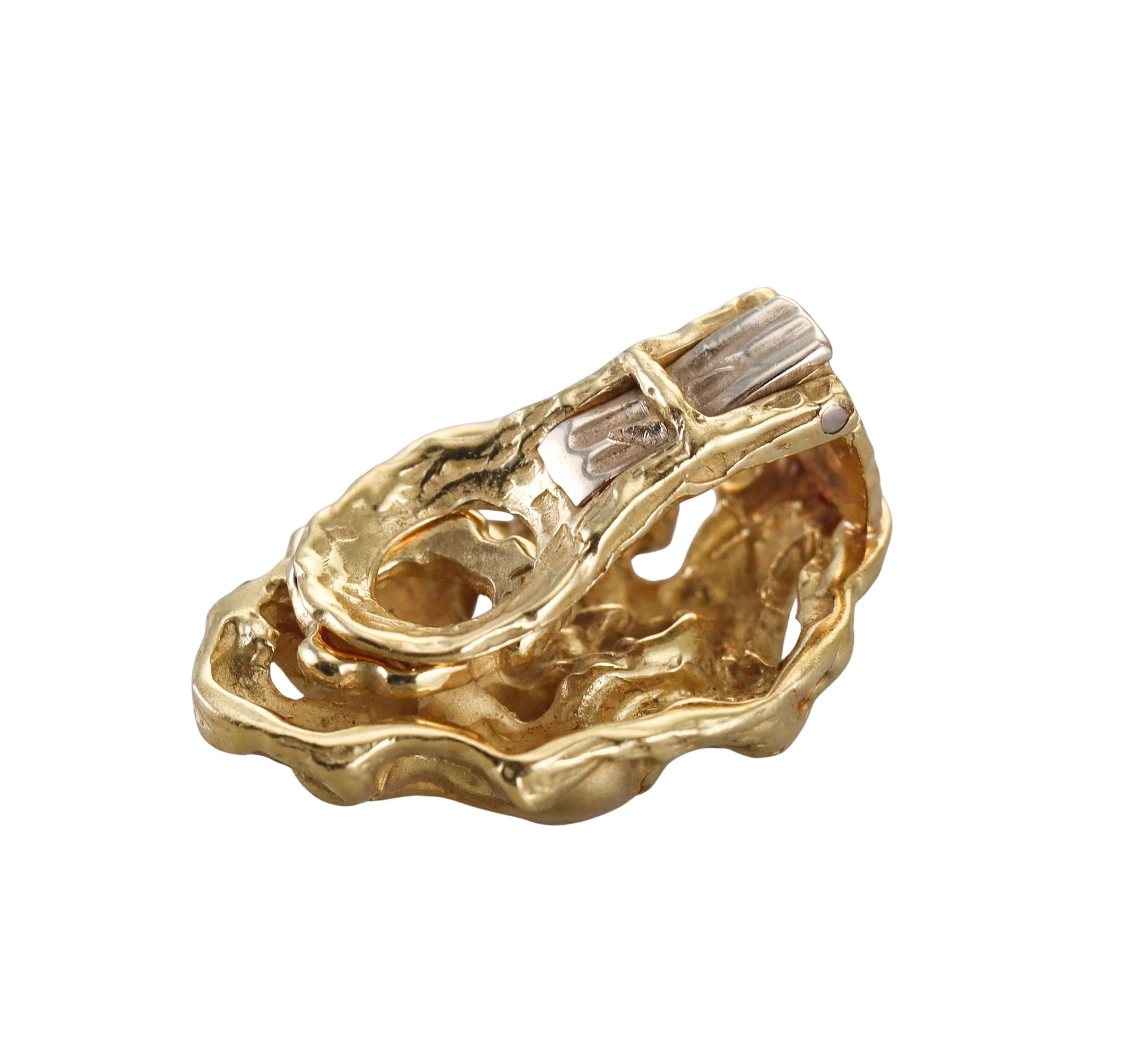 Arthur King 1970s Gold Free Form Earrings