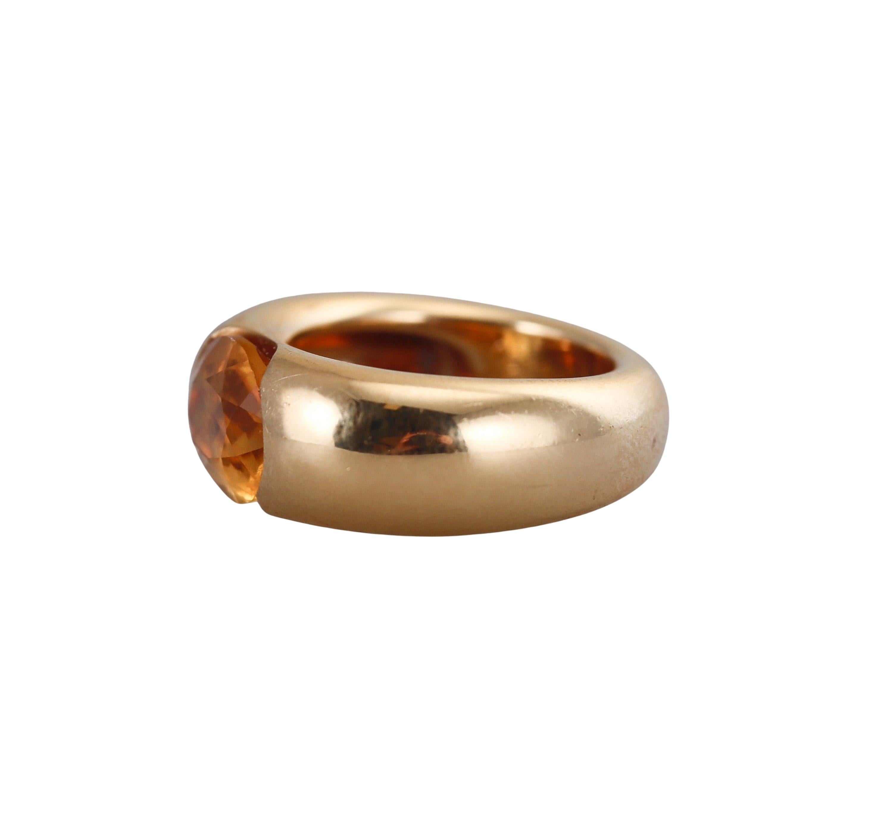 Cartier Ellipse Citrine Gold Ring