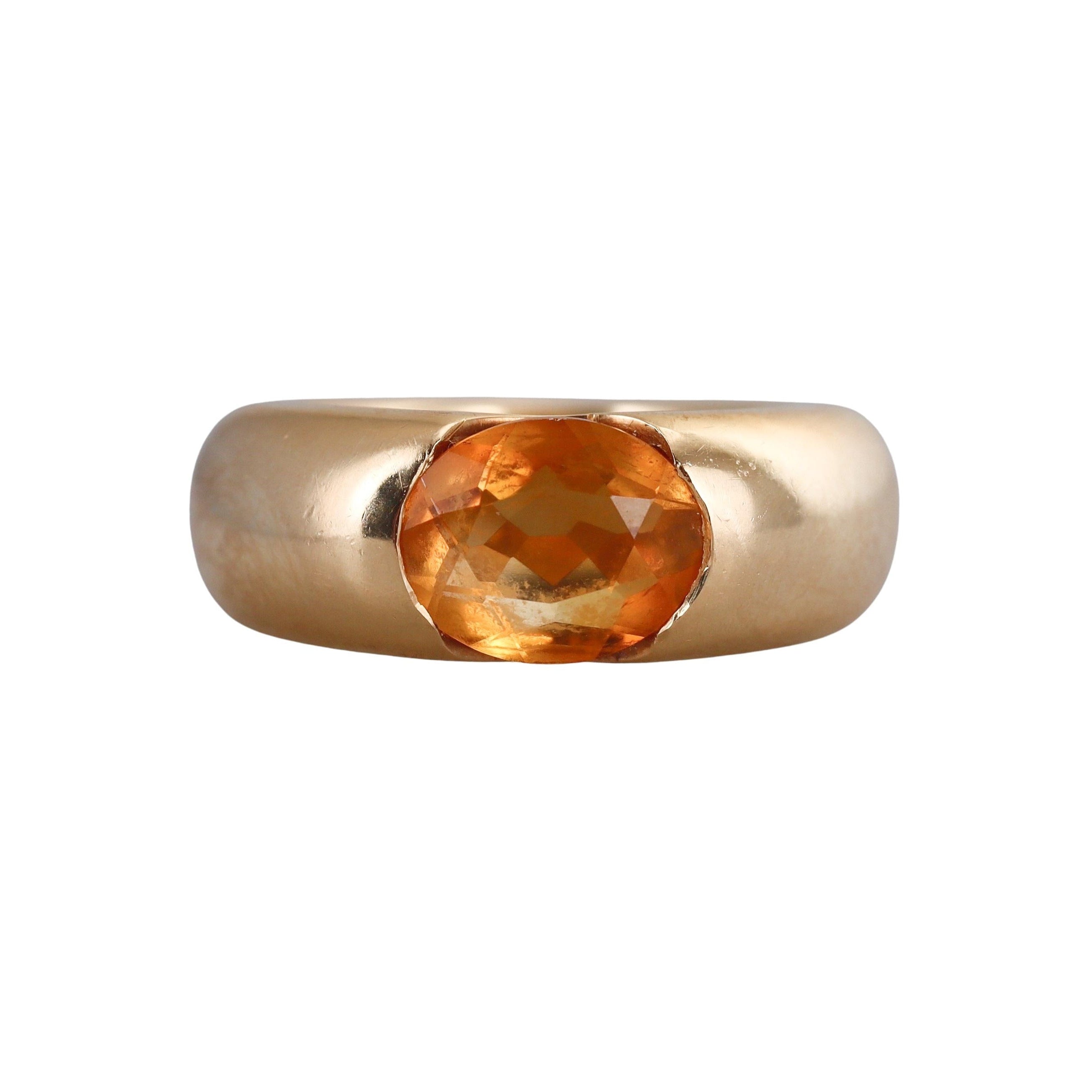 Cartier Ellipse Citrine Gold Ring