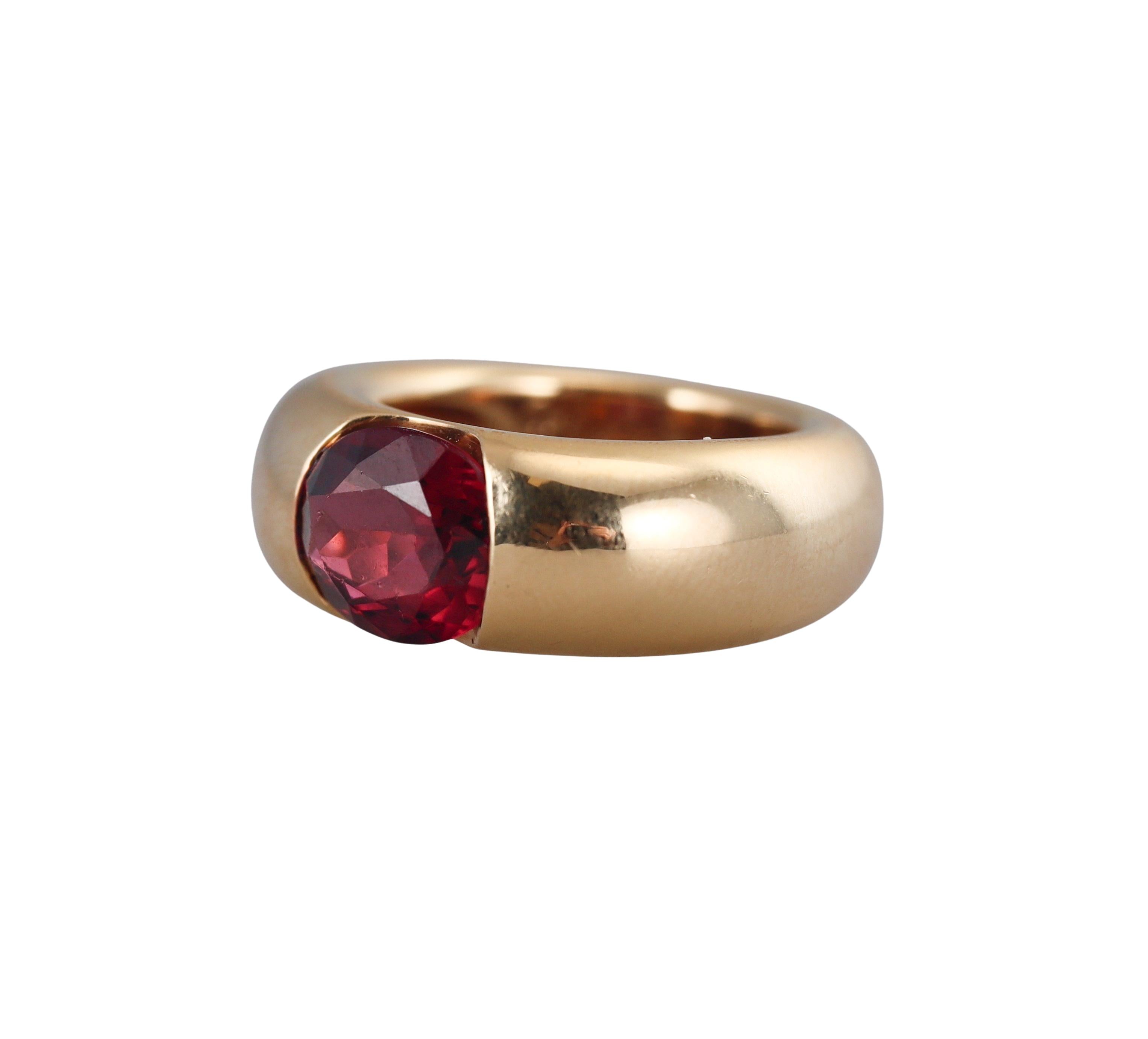 Cartier Ellipse Pink Tourmaline Gold Ring