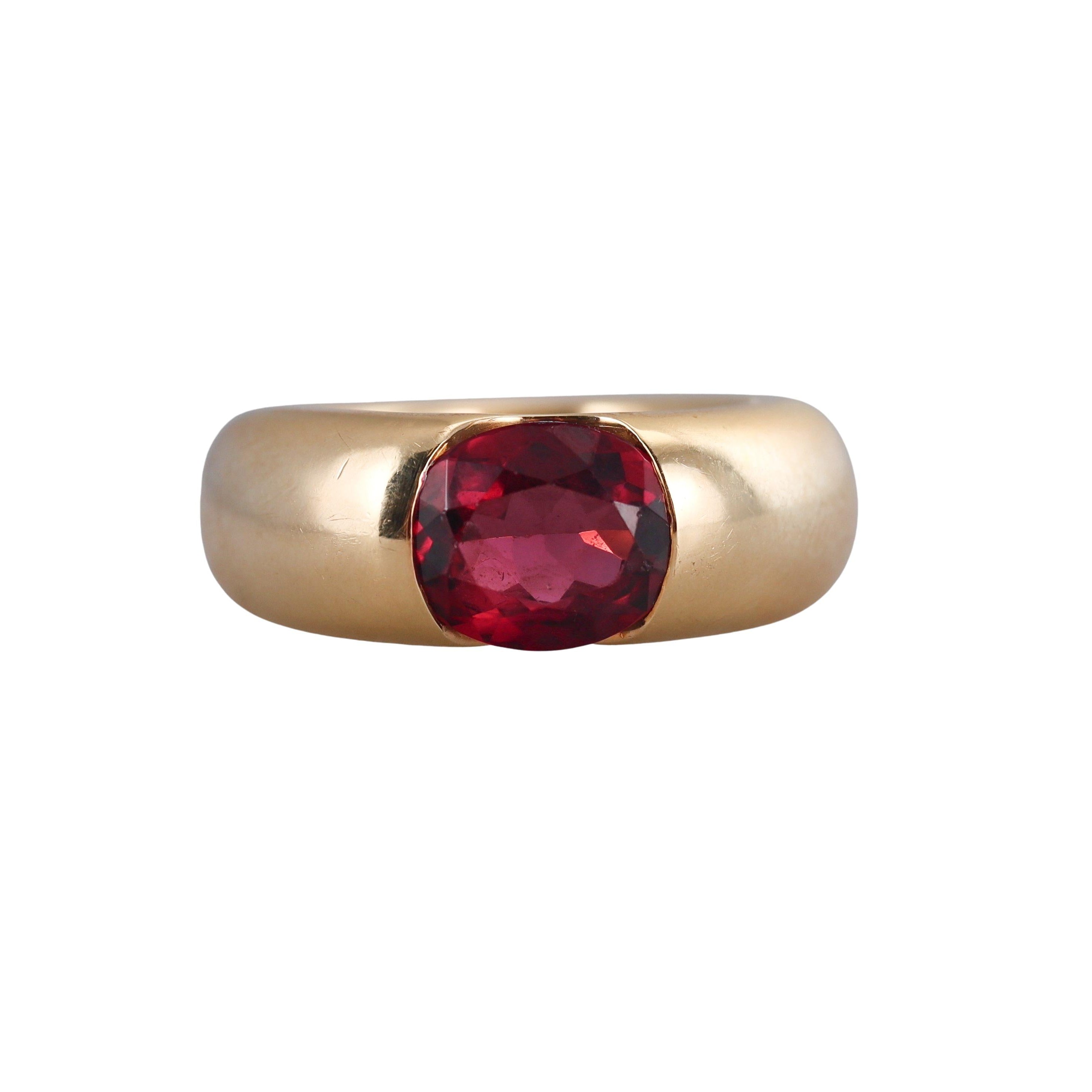 Cartier Ellipse Pink Tourmaline Gold Ring