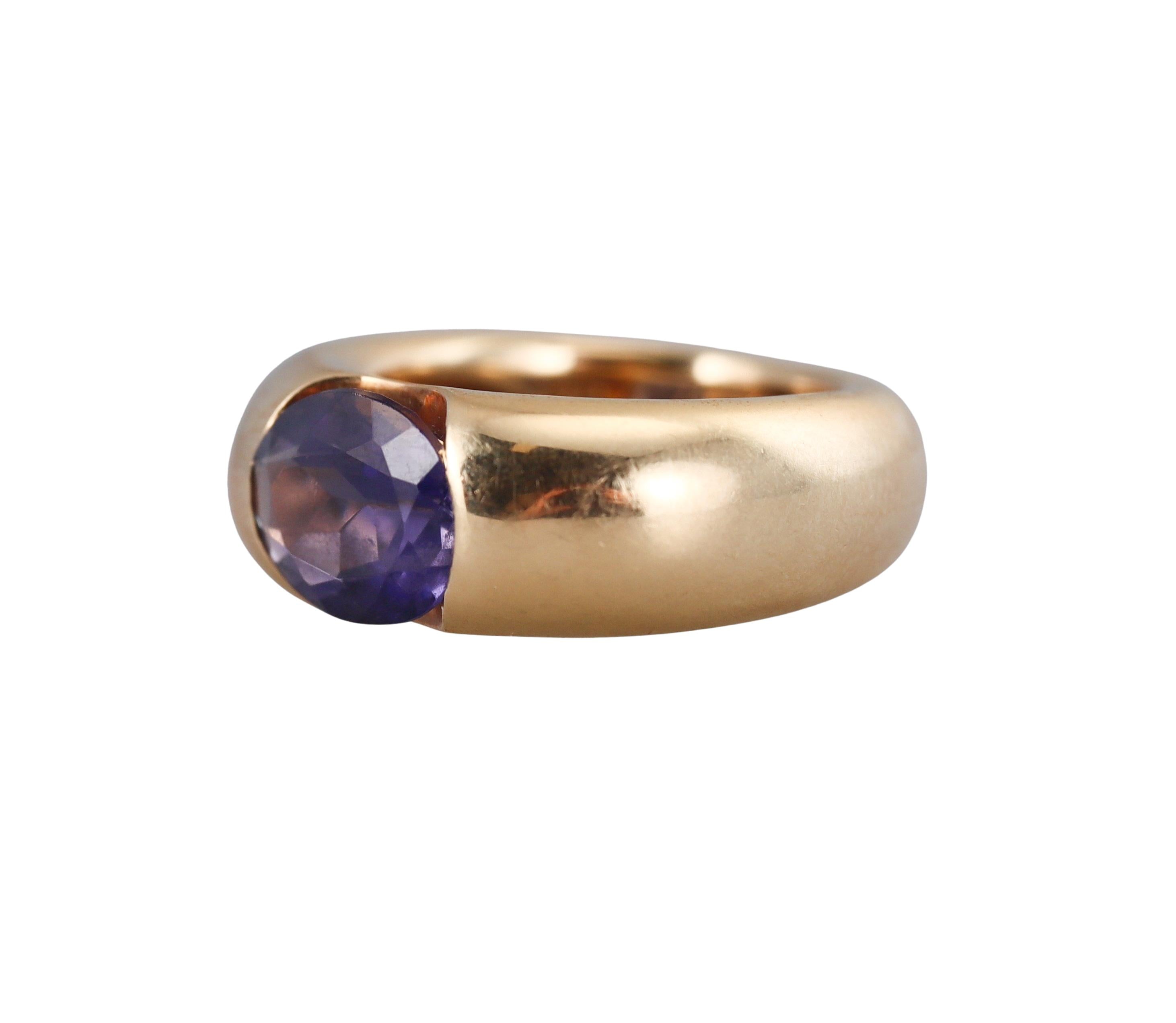Cartier Ellipse Iolite Gold Ring