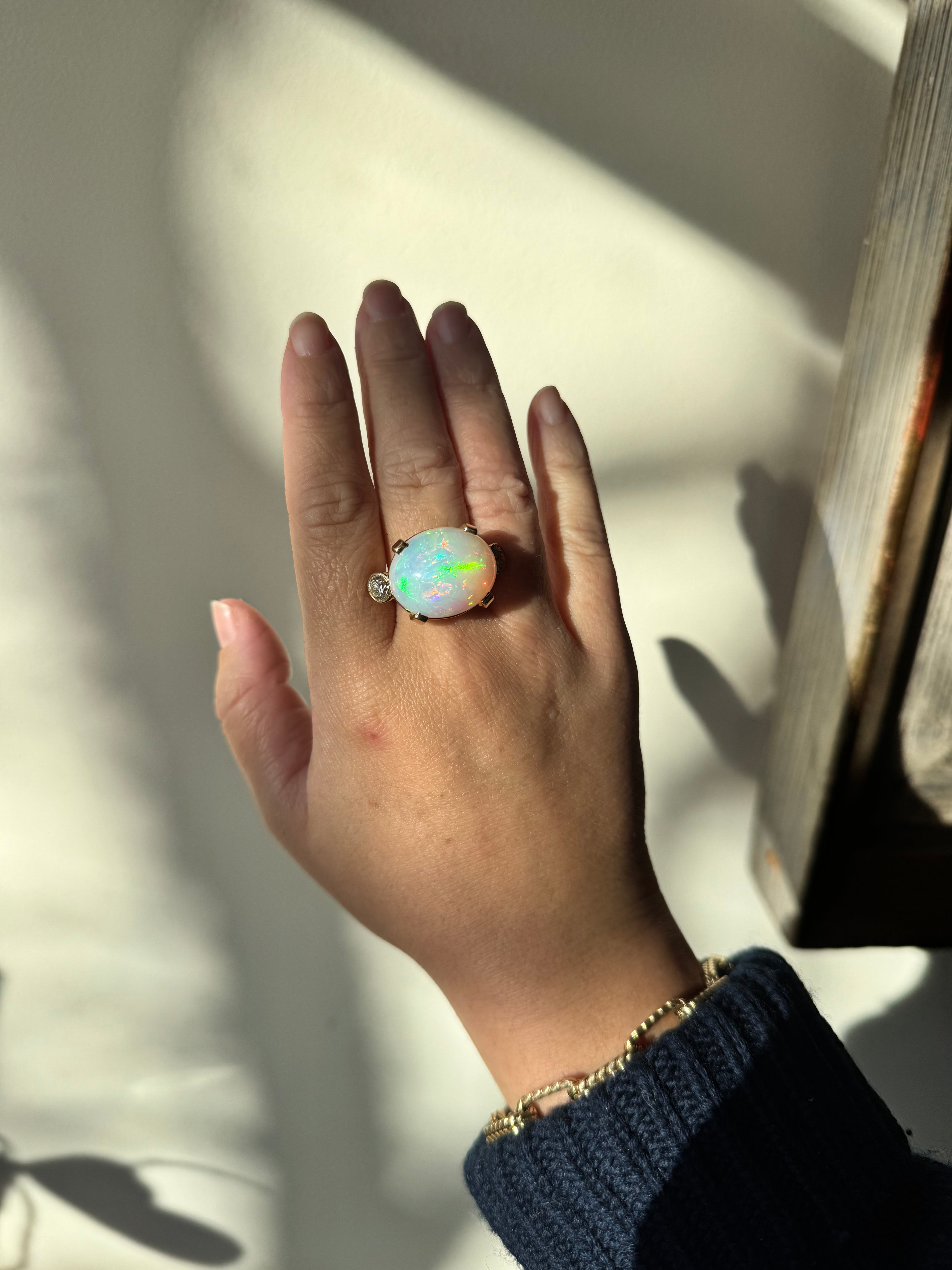 26ct Opal Diamond Gold Ring