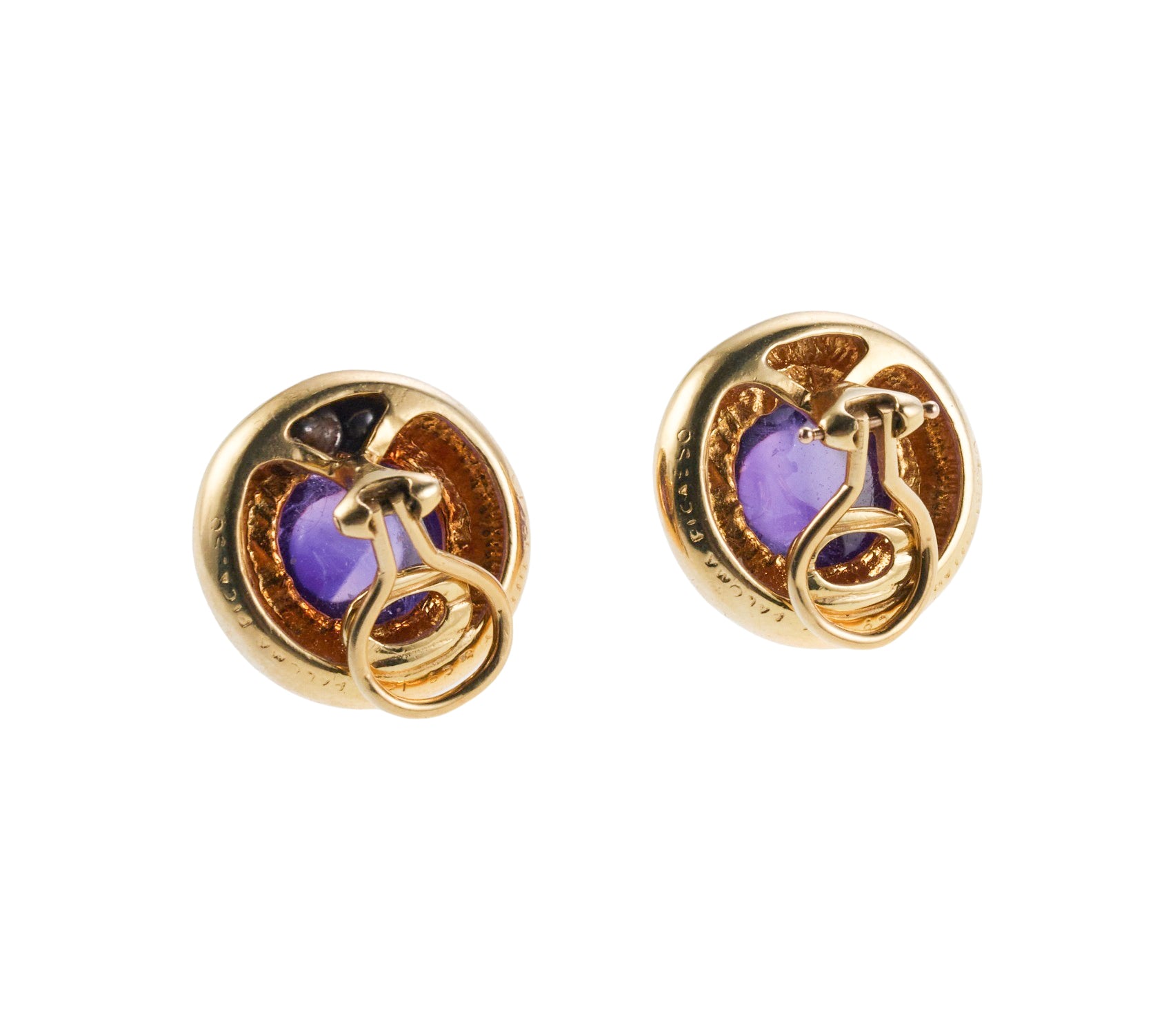 Tiffany & Co Paloma Picasso Amethyst Gold Earrings