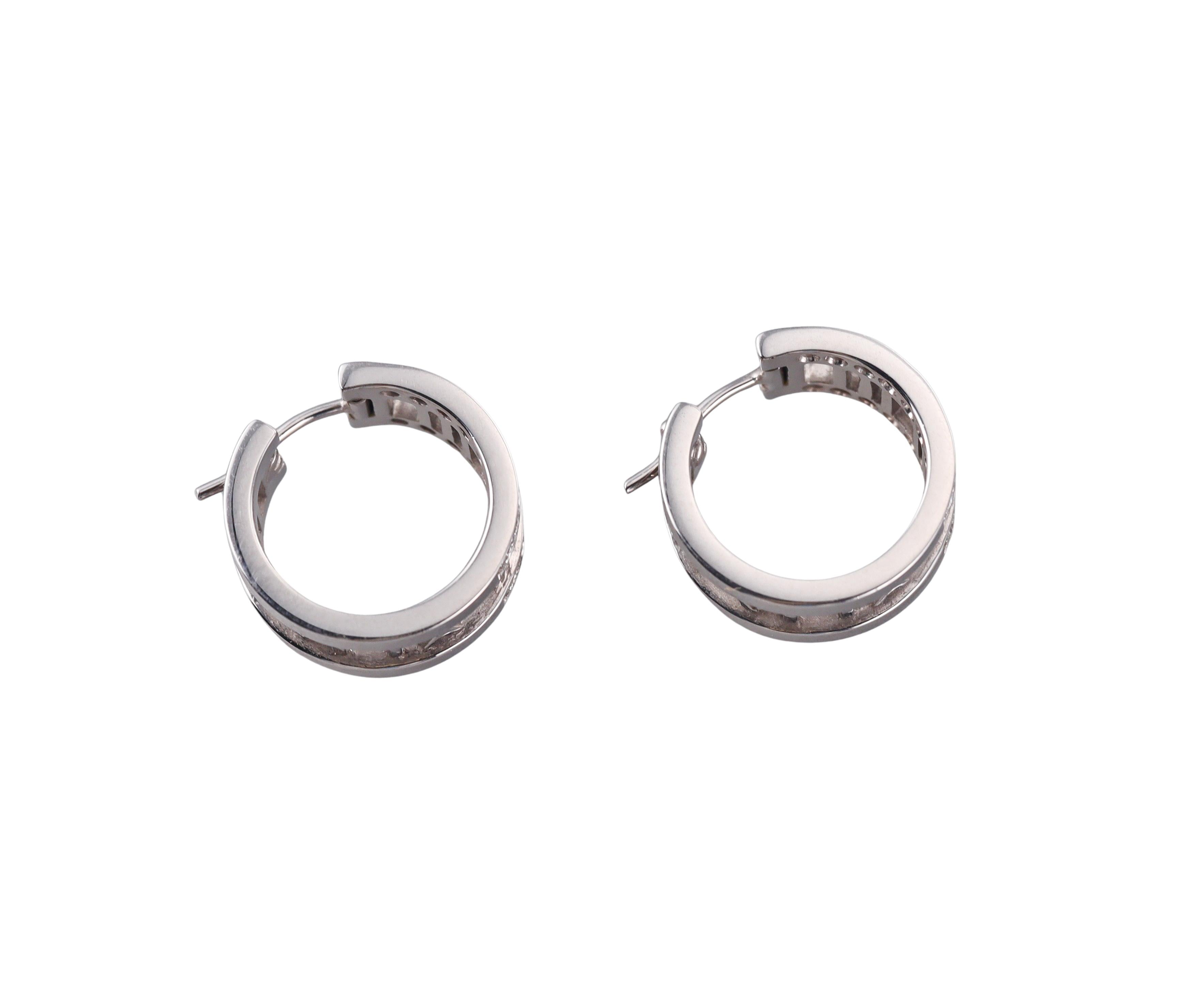Tiffany & Co Atlas Gold Diamond Hoop Earrings