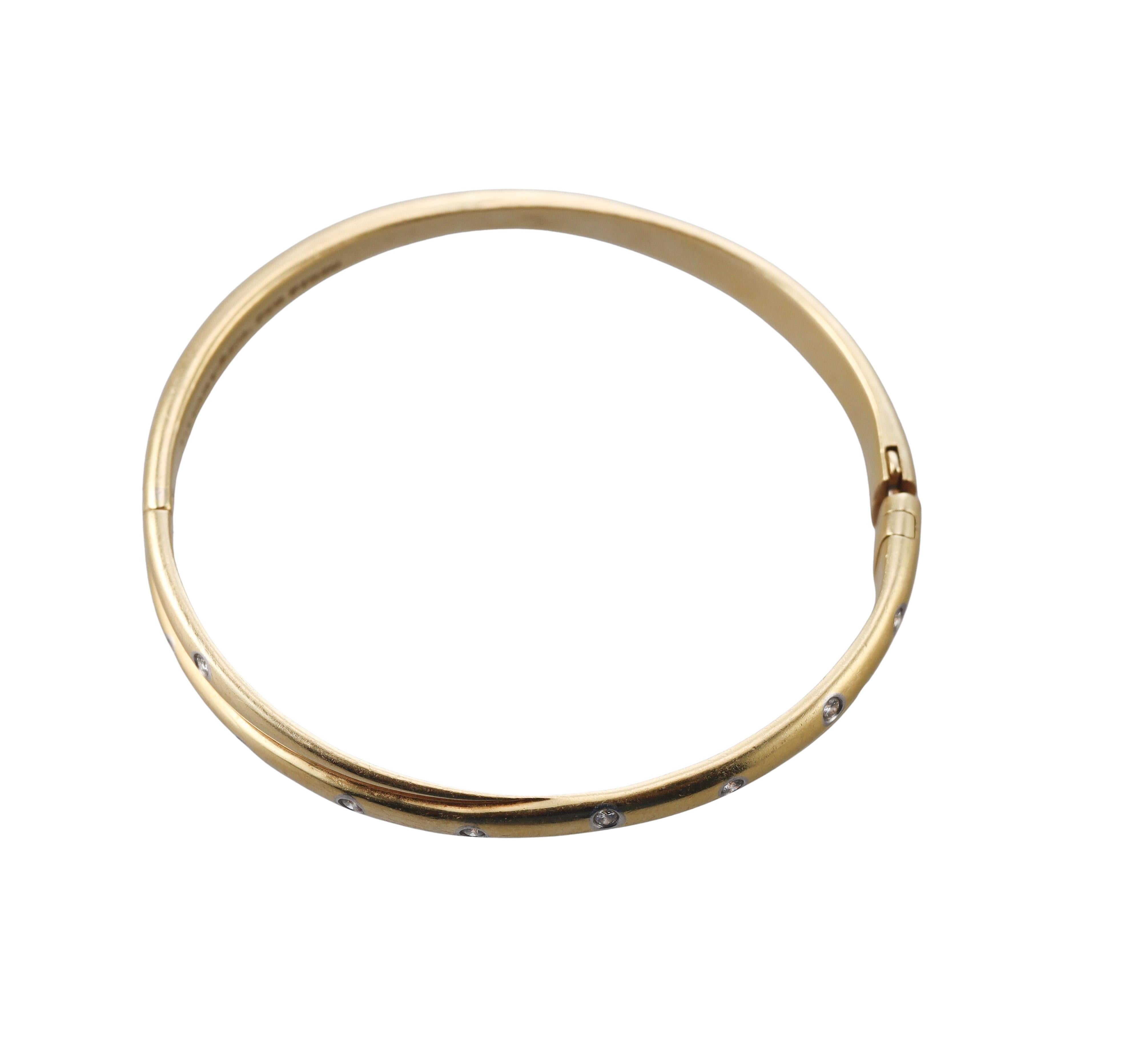 Tiffany & Co Etoile Diamond Gold Platinum Crossover Bangle Bracelet