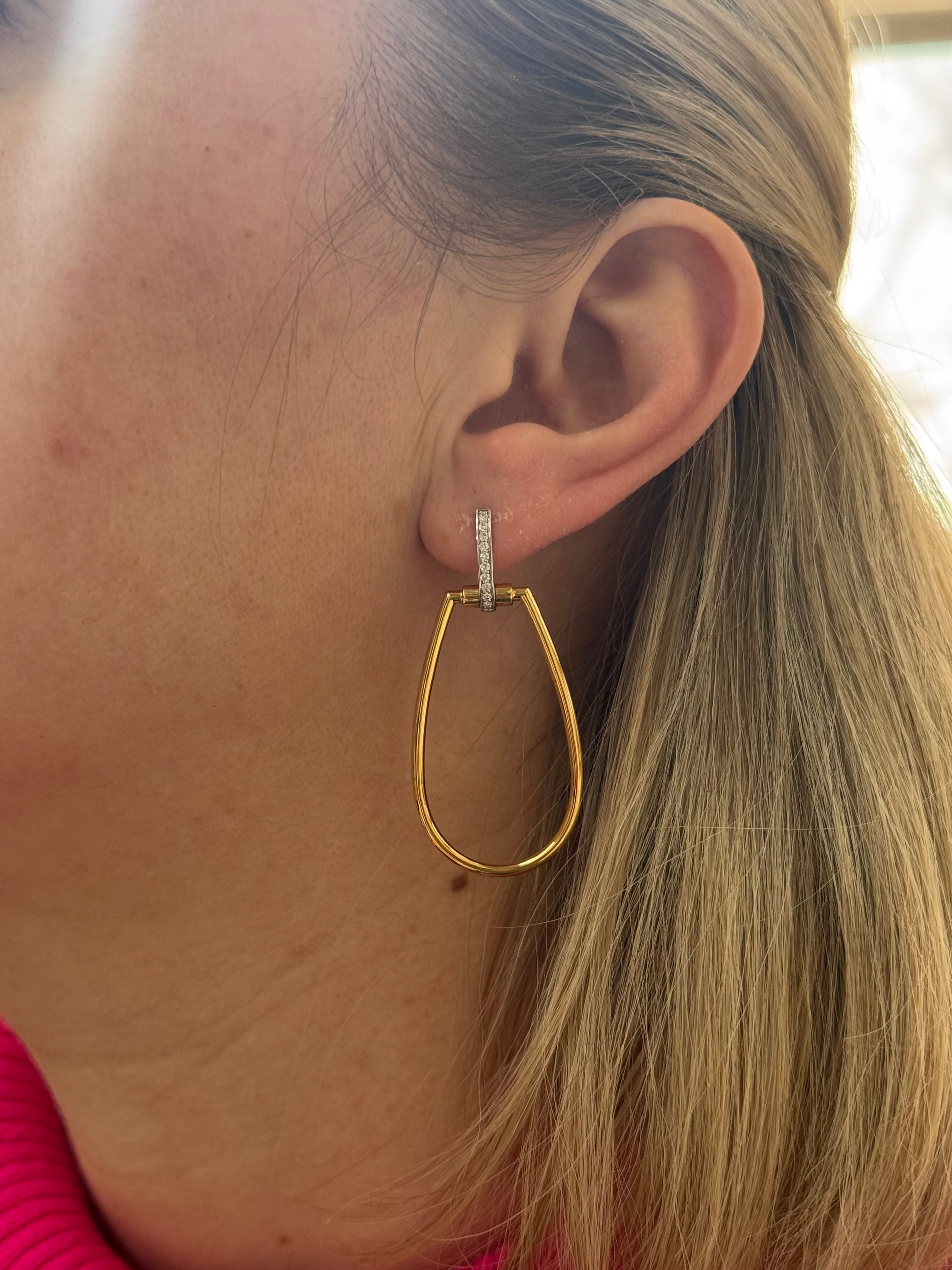 Roberto Coin Classic Parisienne Gold Diamond Earrings
