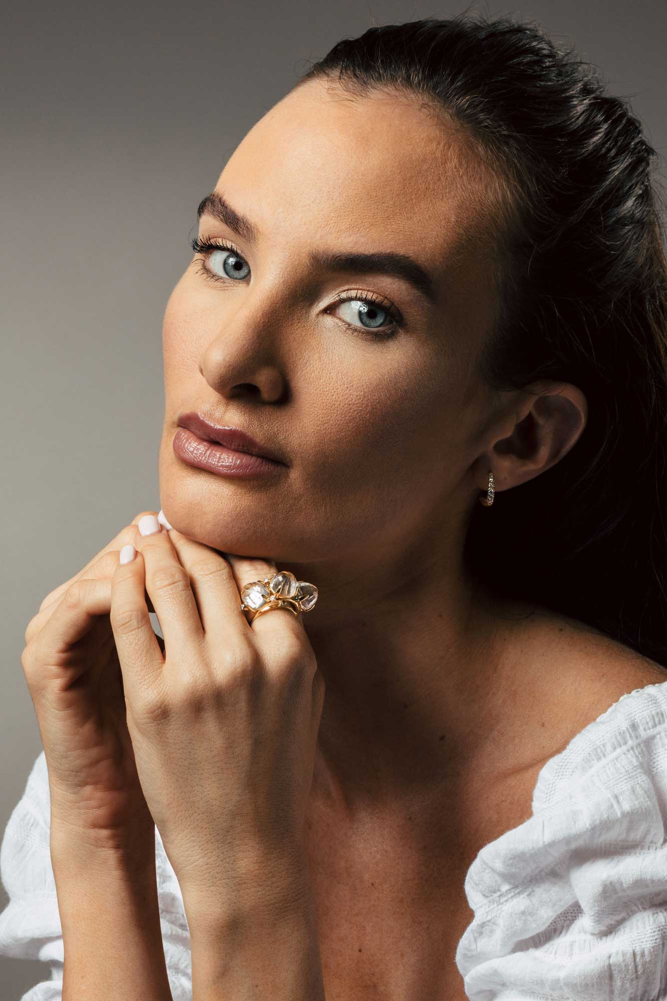 Aletto Brothers Gold Diamond Tre Cristalli Ring