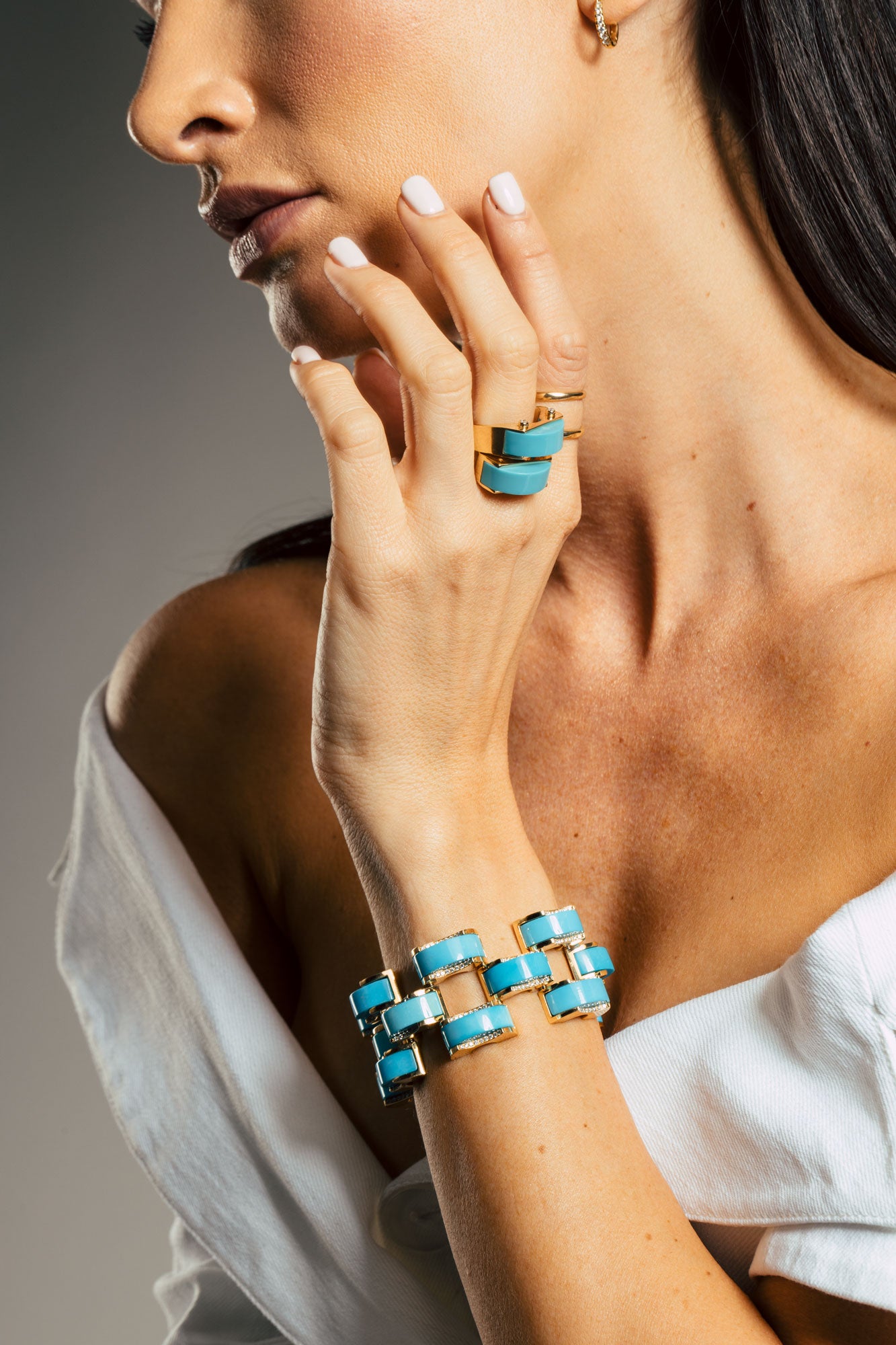 Aletto Brothers Turquoise Diamond Spes Gold Bracelet