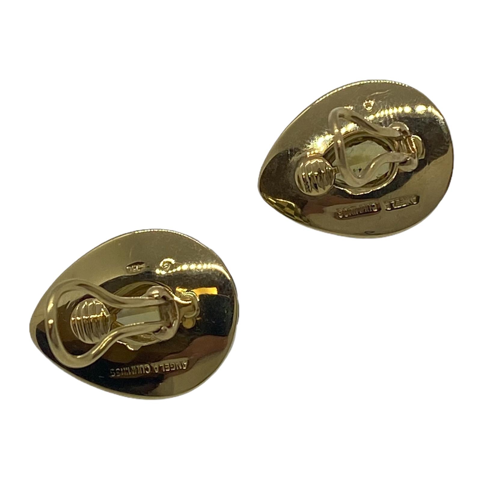 Angela Cummings 18k Gold Aventurine Topaz Teardrop Earrings