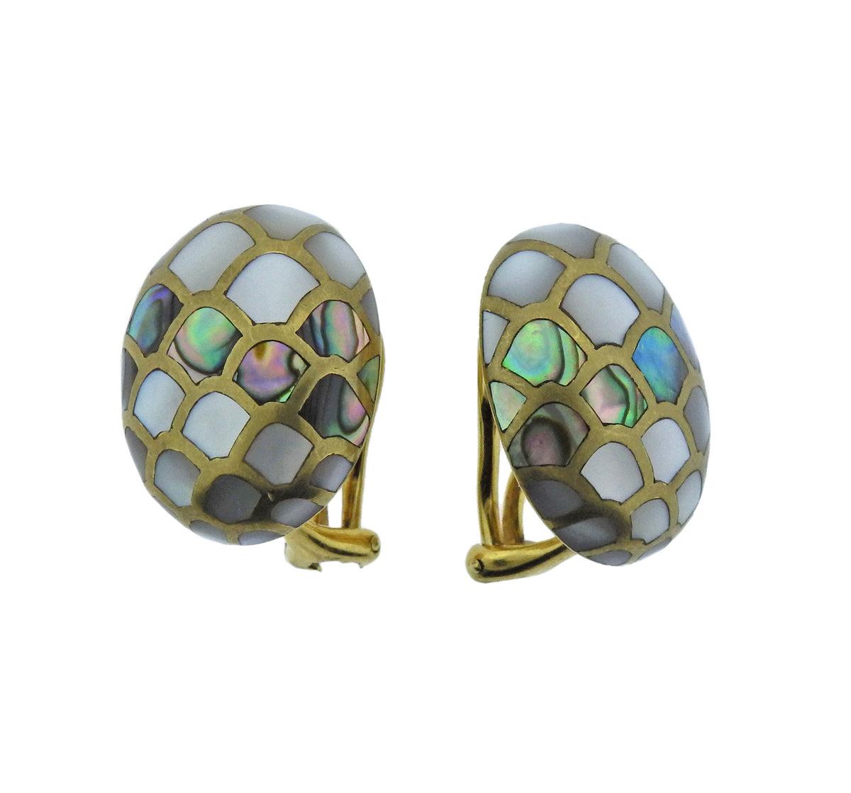 Angela Cummings Abalone Gold Earrings