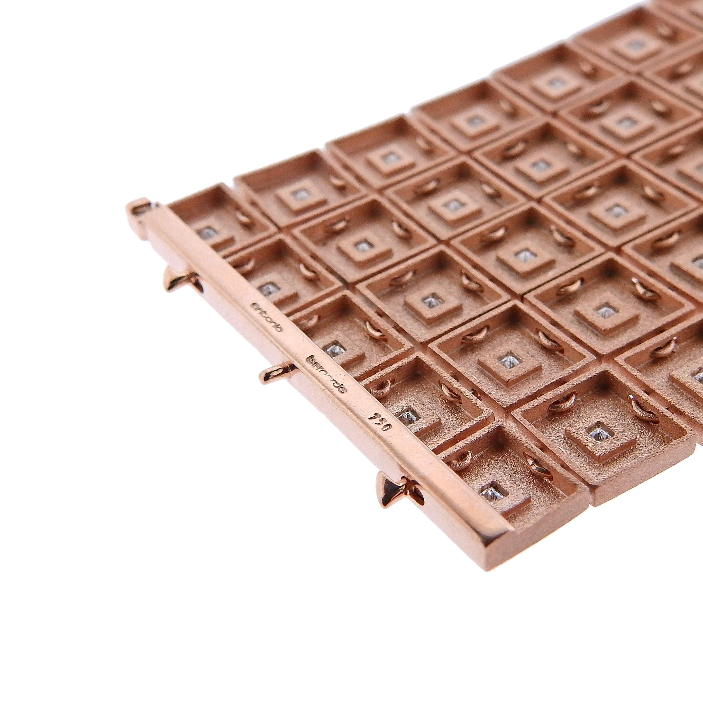 Antonio Bernardo Diamond Rose Gold Wide Bracelet