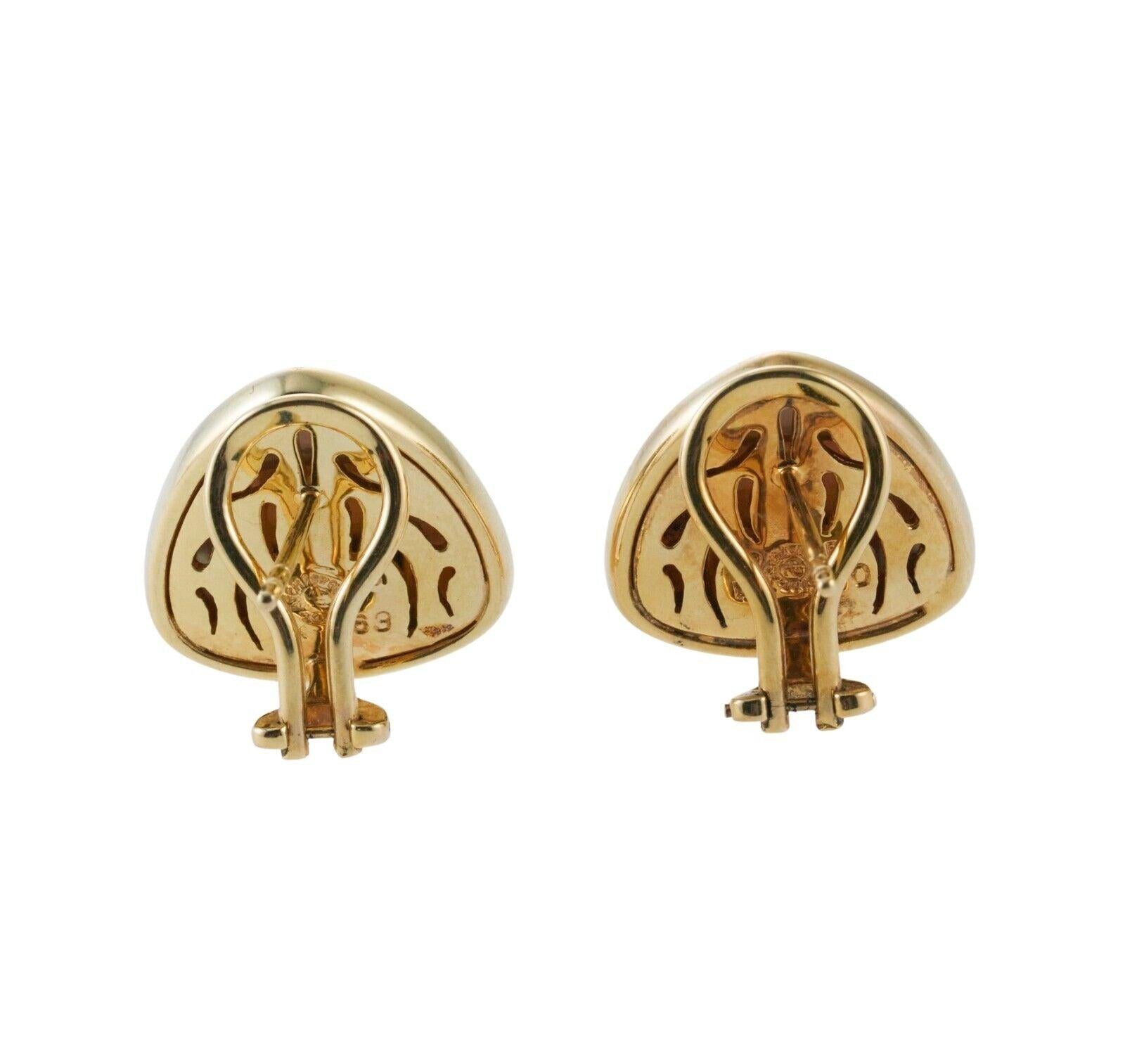 Asch Grossbardt MOP Inlay Gold Earrings