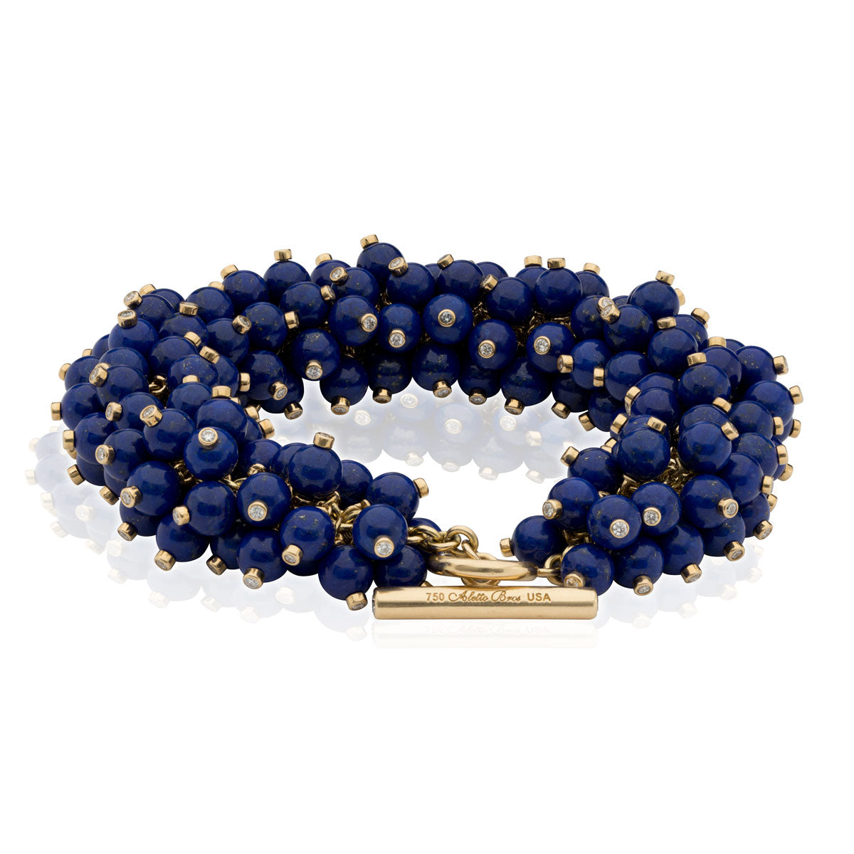 Aletto Brothers Gold Lapis Celestial Chakra Beaded Bracelet