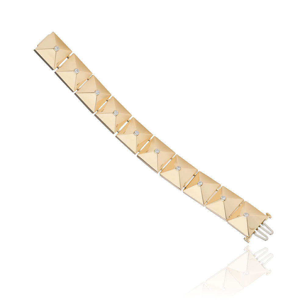 Aletto Brothers Gold Diamond Cornice Bracelet