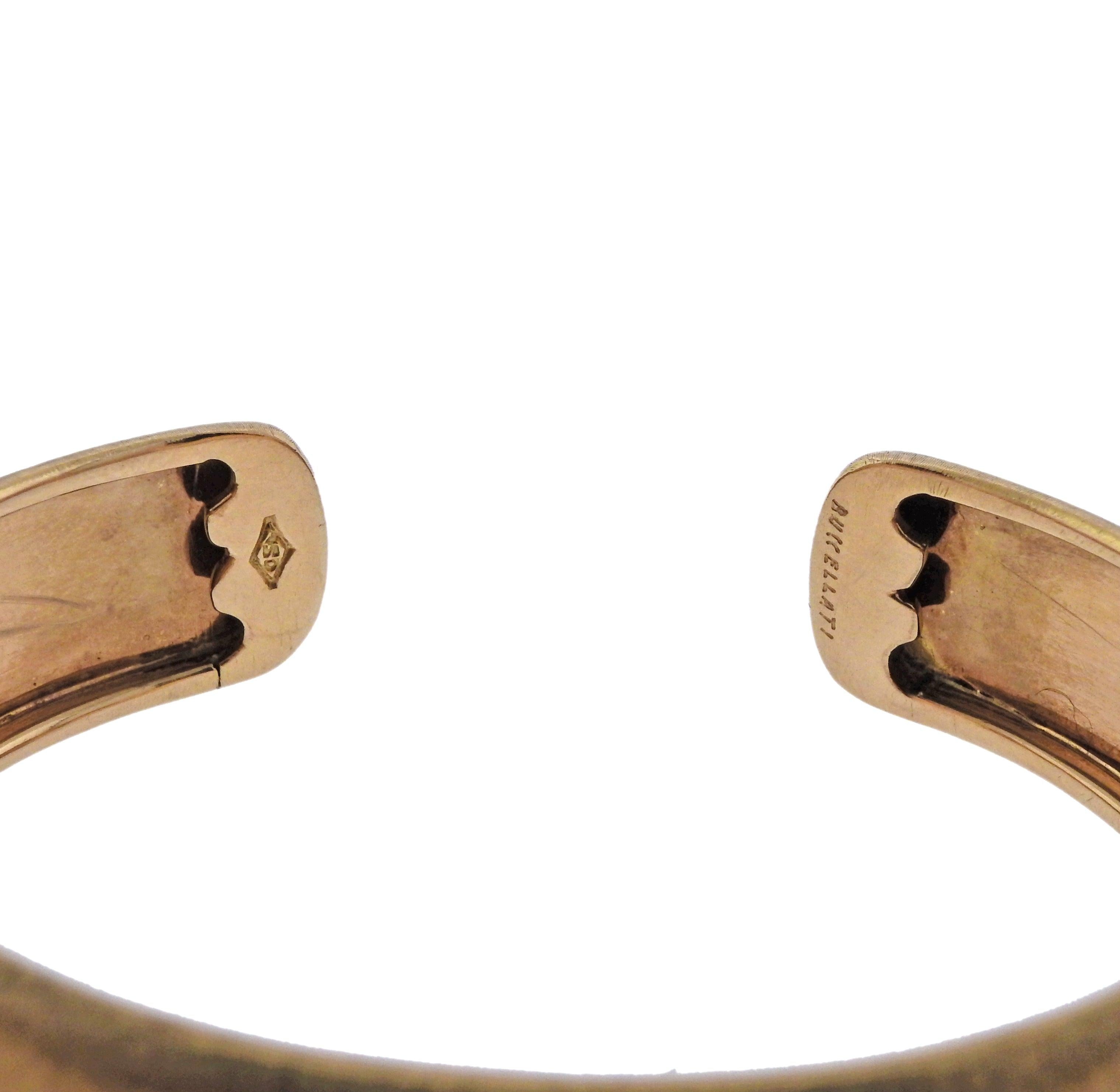 Buccellati Emerald Diamond Gold Cuff Bracelet