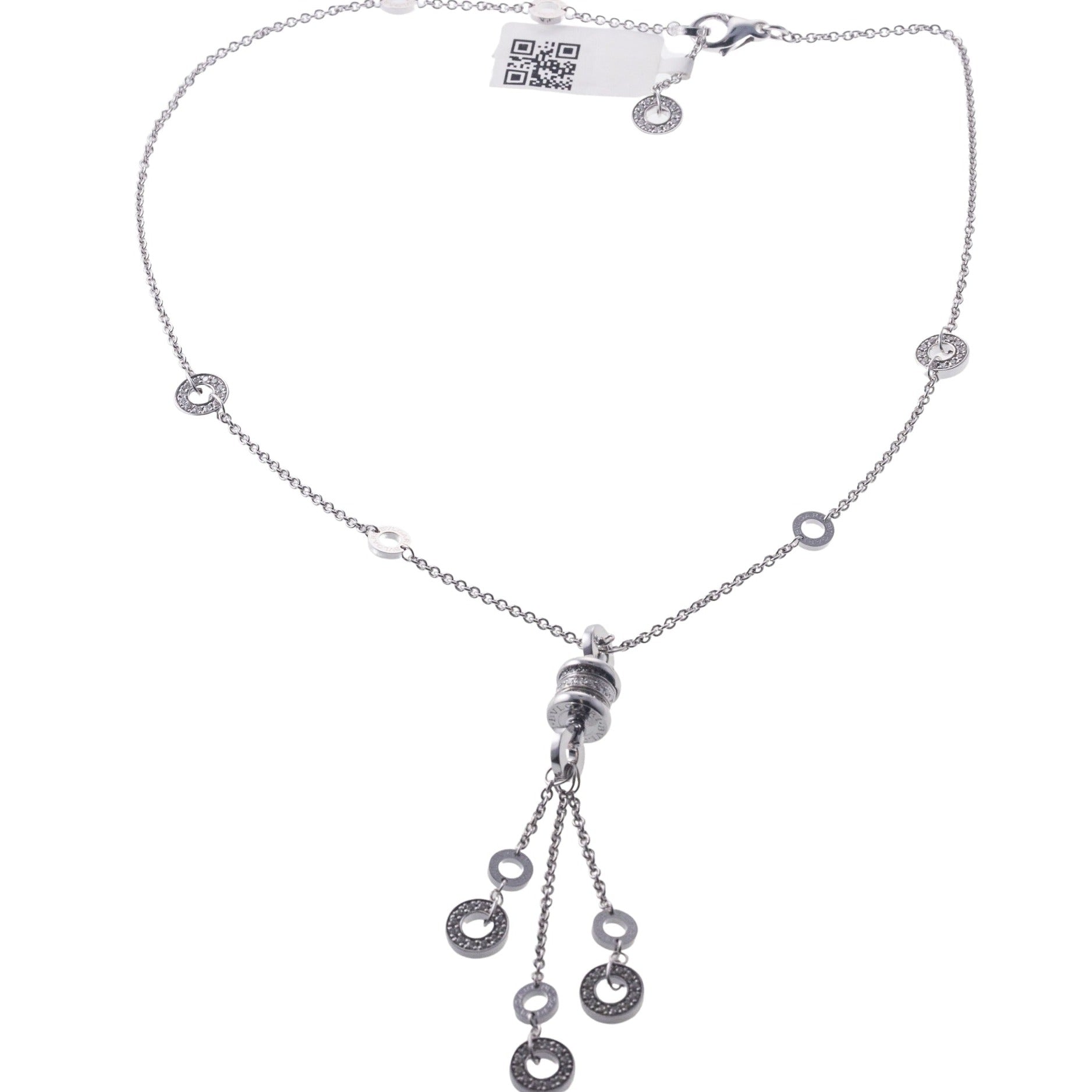 Bulgari B.Zero1 Diamond Gold Drop Pendant Necklace