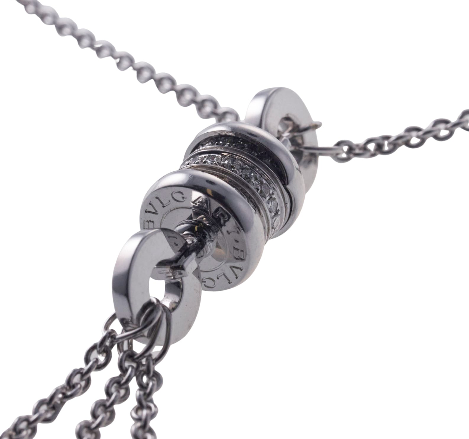 Bulgari B.Zero1 Diamond Gold Drop Pendant Necklace