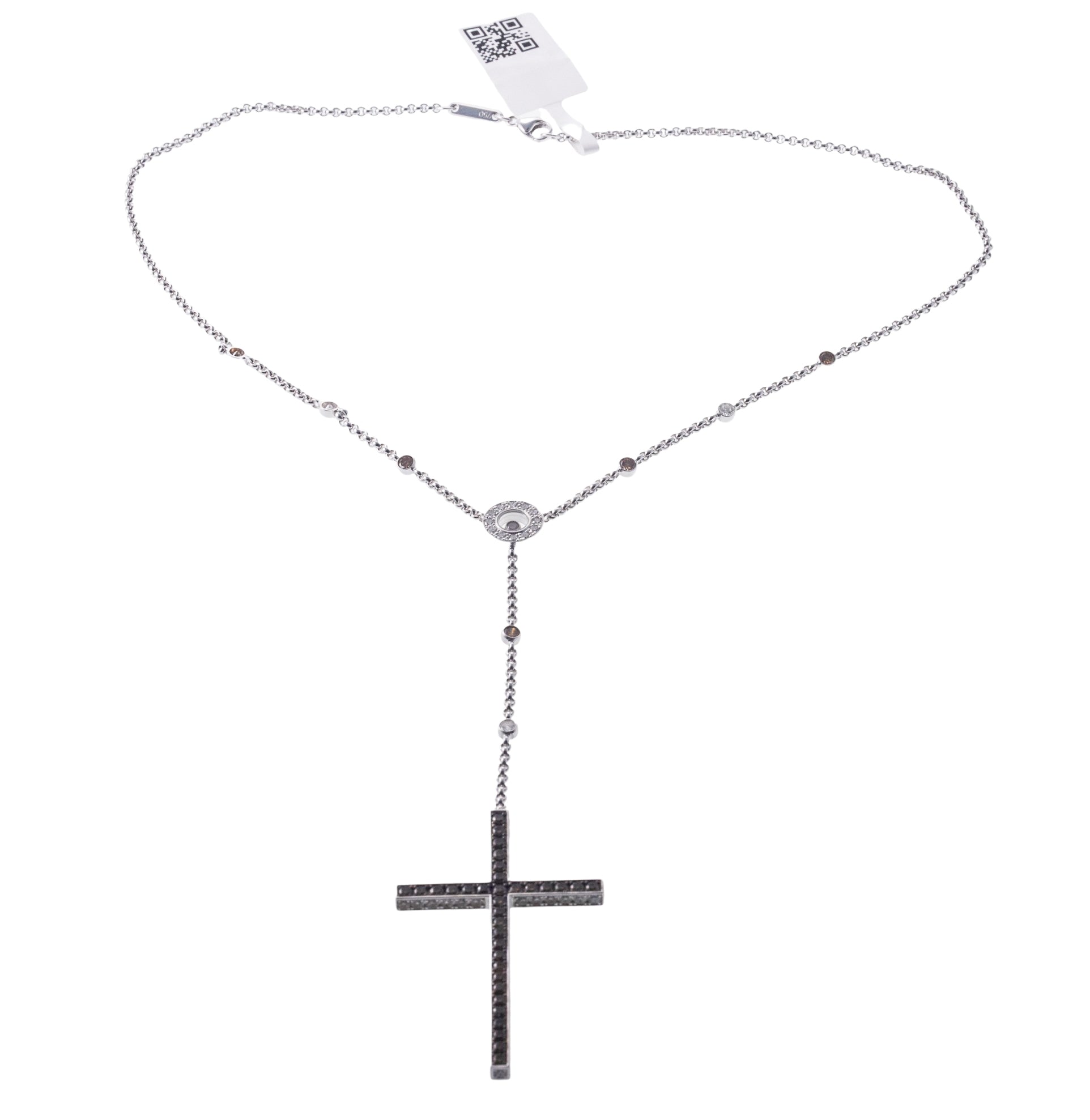 Chopard Happy Diamonds Gold Fancy Diamond Cross Pendant Necklace