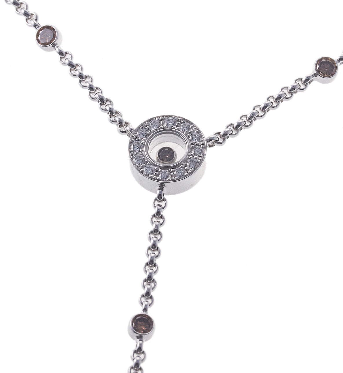 Chopard Happy Diamonds Gold Fancy Diamond Cross Pendant Necklace
