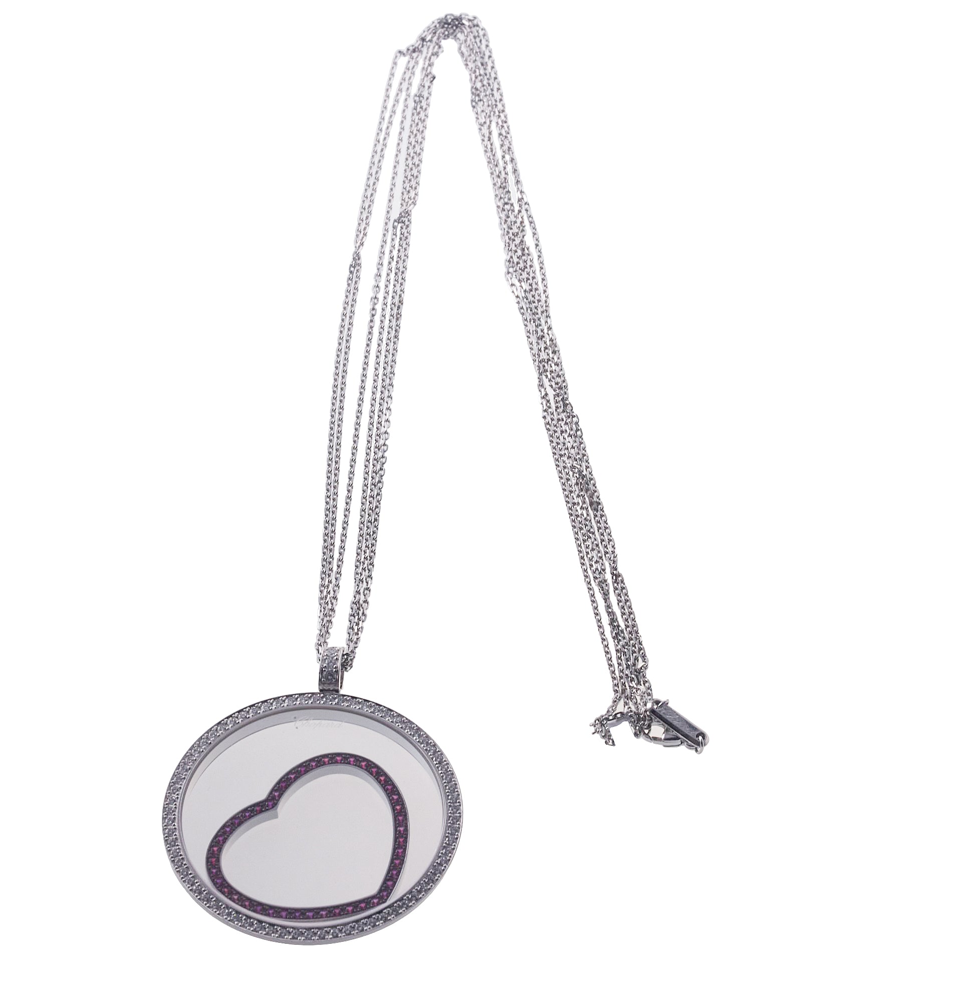 Chopard Happy Diamonds Gold Ruby Heart Pendant Necklace