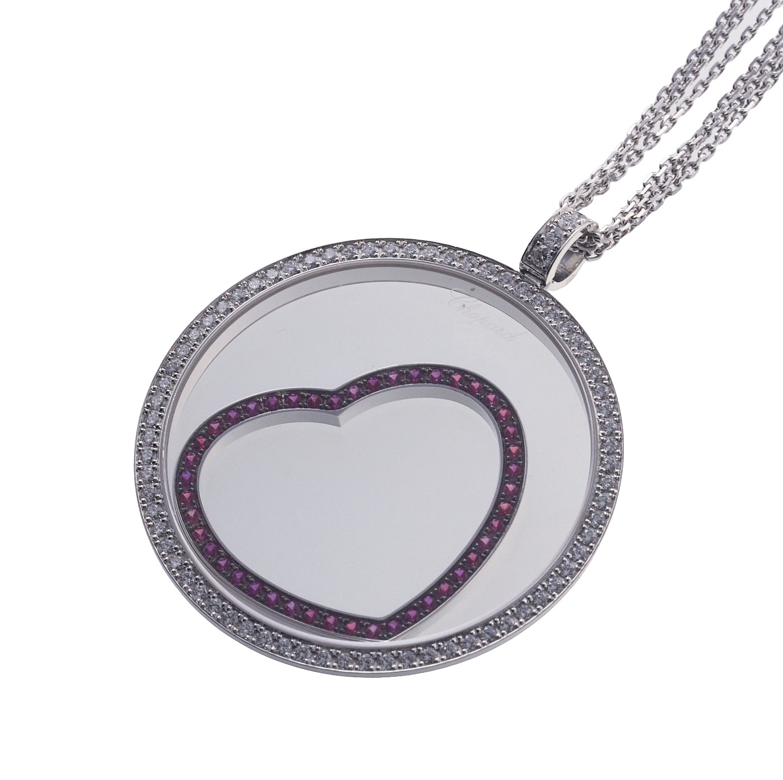 Chopard Happy Diamonds Gold Ruby Heart Pendant Necklace