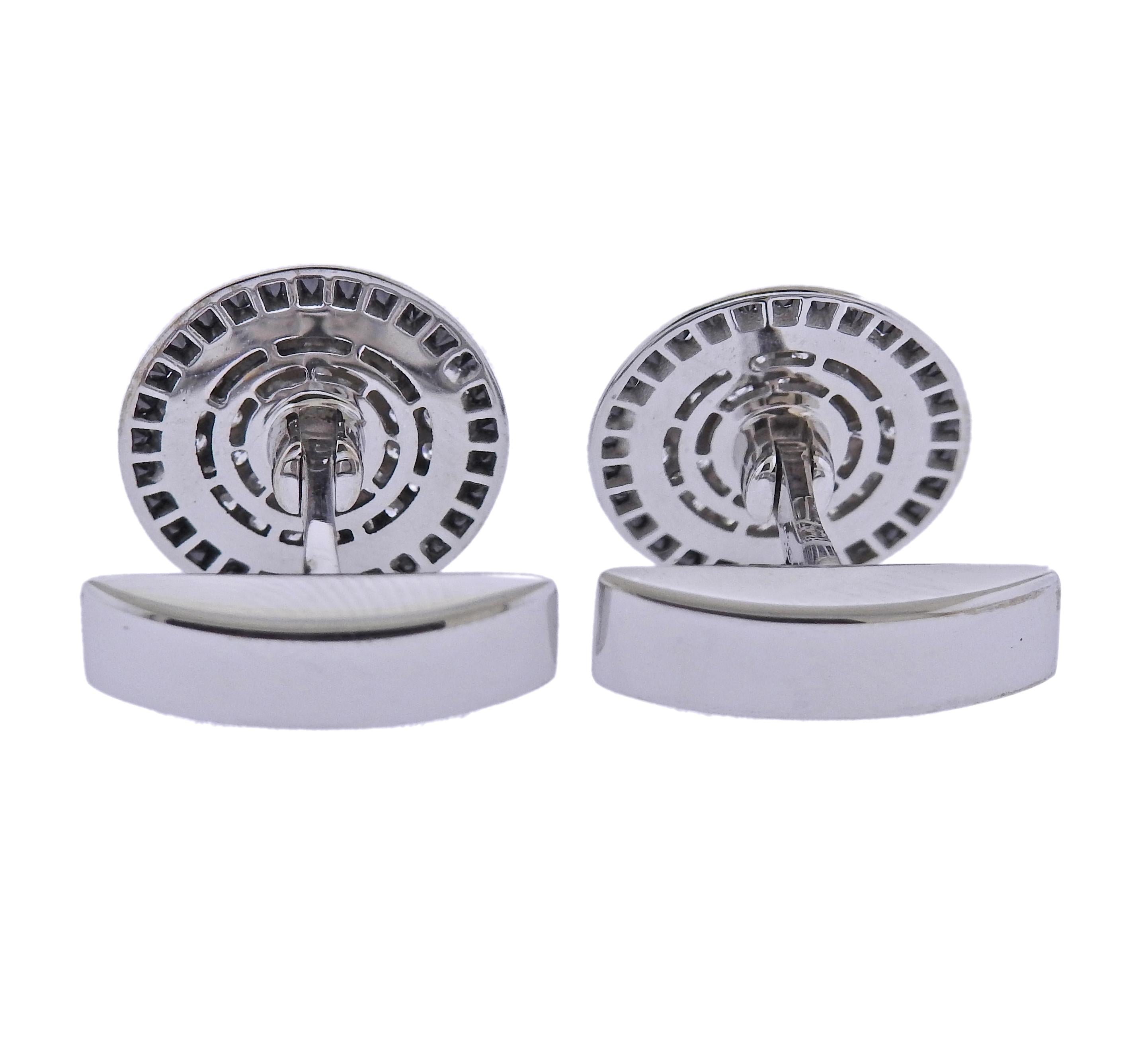 Bucherer Gold Black White Diamond Cufflinks