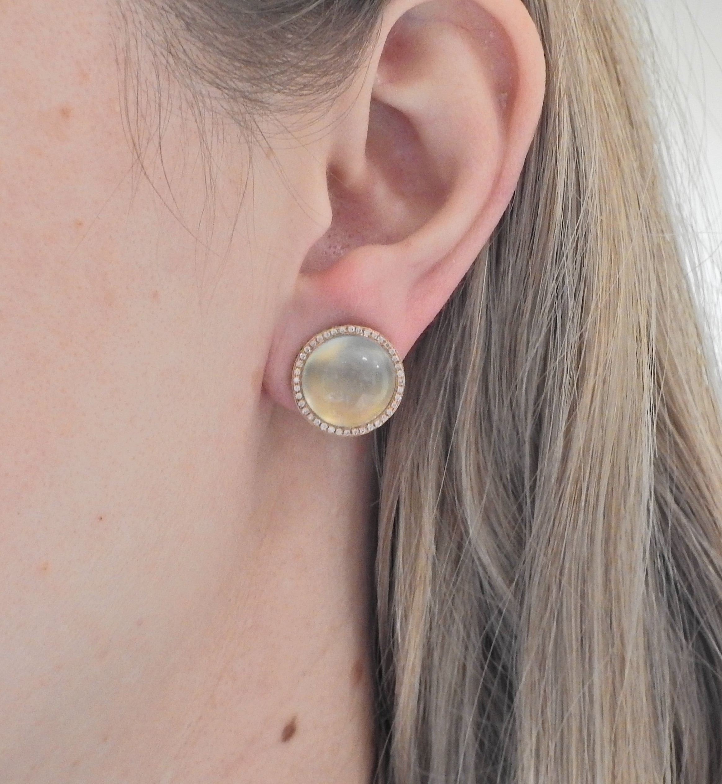 Modern Gold Diamond Prasiolite Tsavorite Earrings