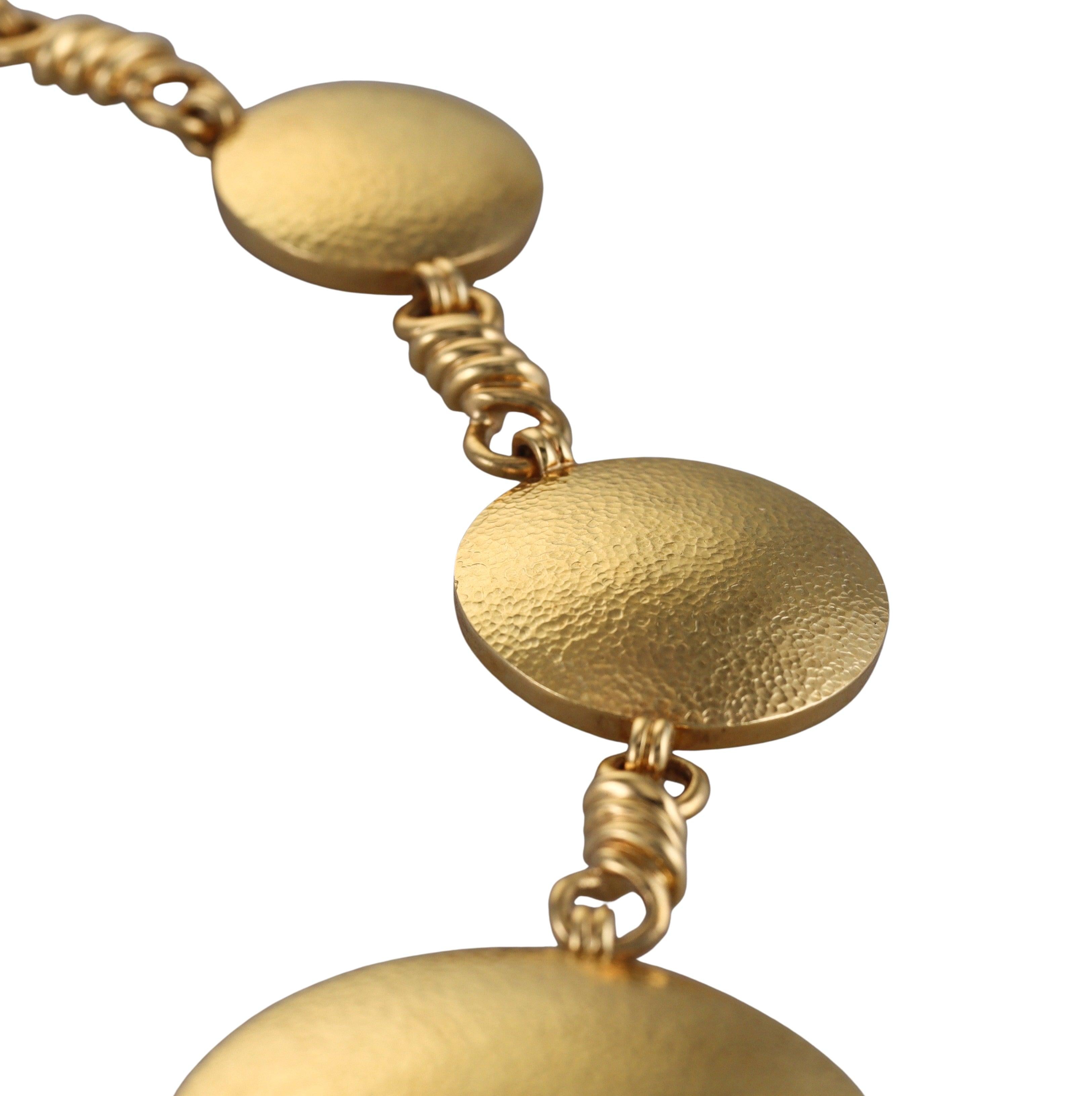 David Webb Hammered Gold Solar Necklace