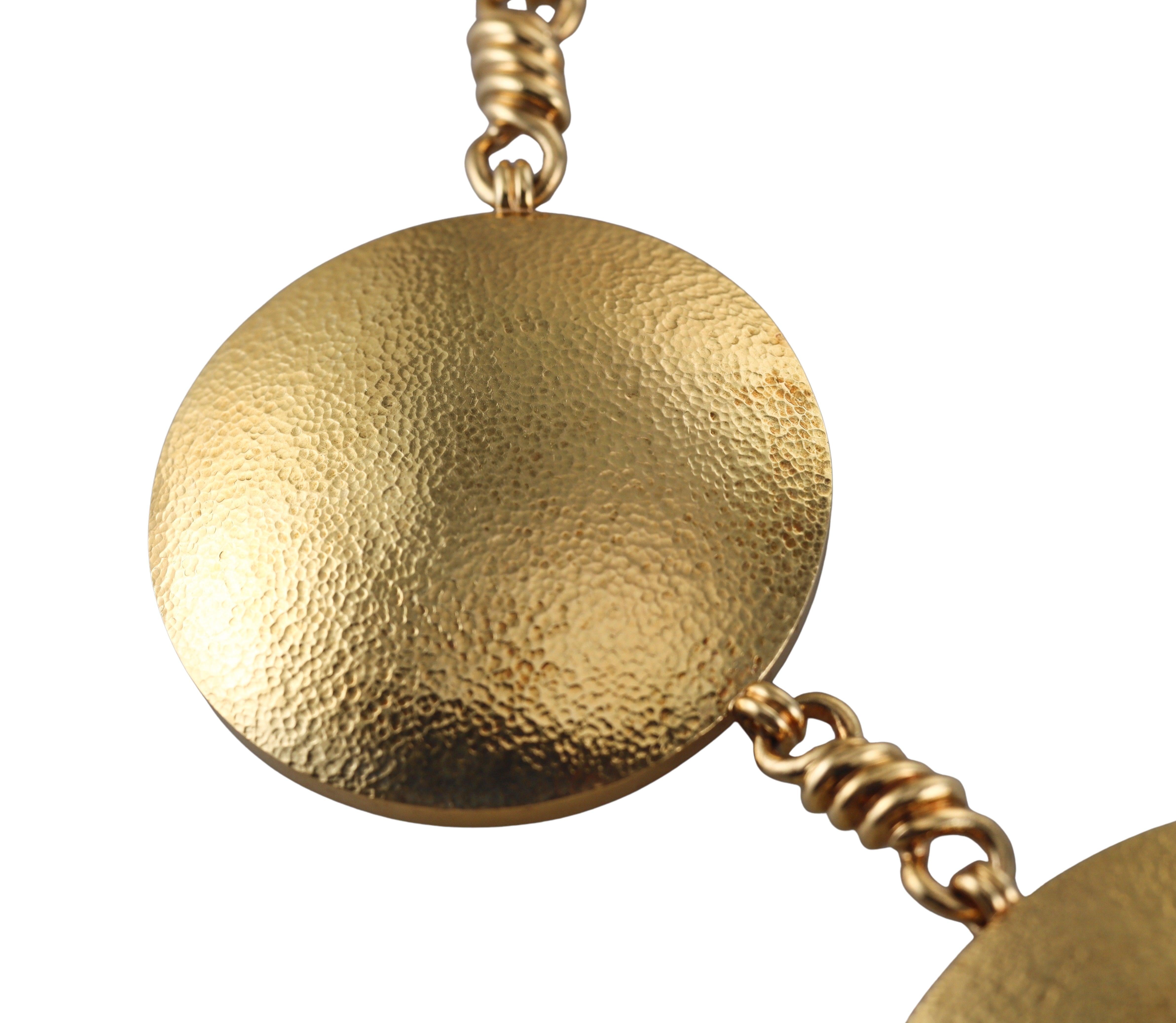 David Webb Hammered Gold Solar Necklace