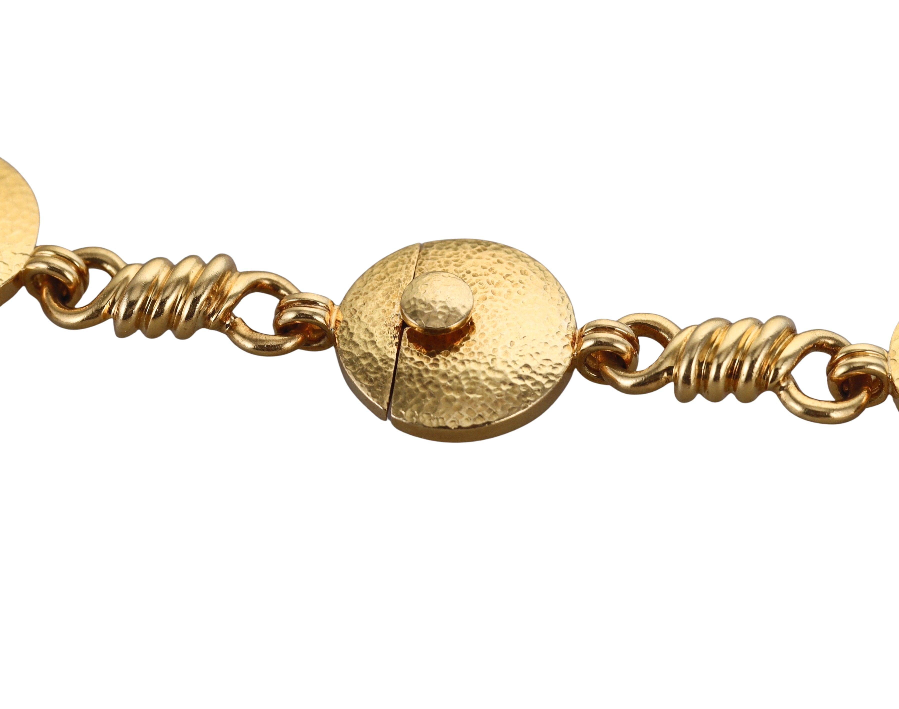 David Webb Hammered Gold Solar Necklace