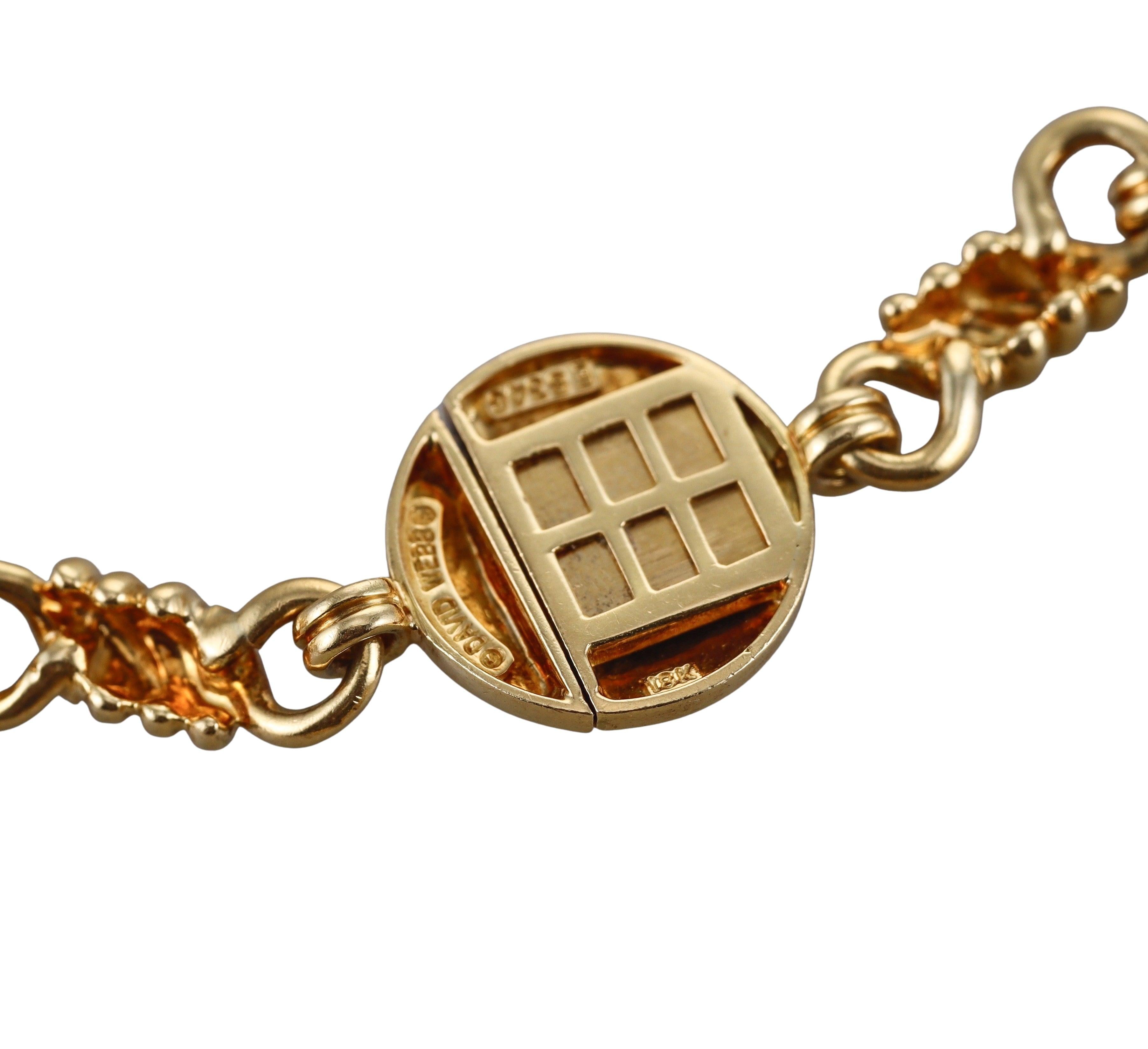 David Webb Hammered Gold Solar Necklace