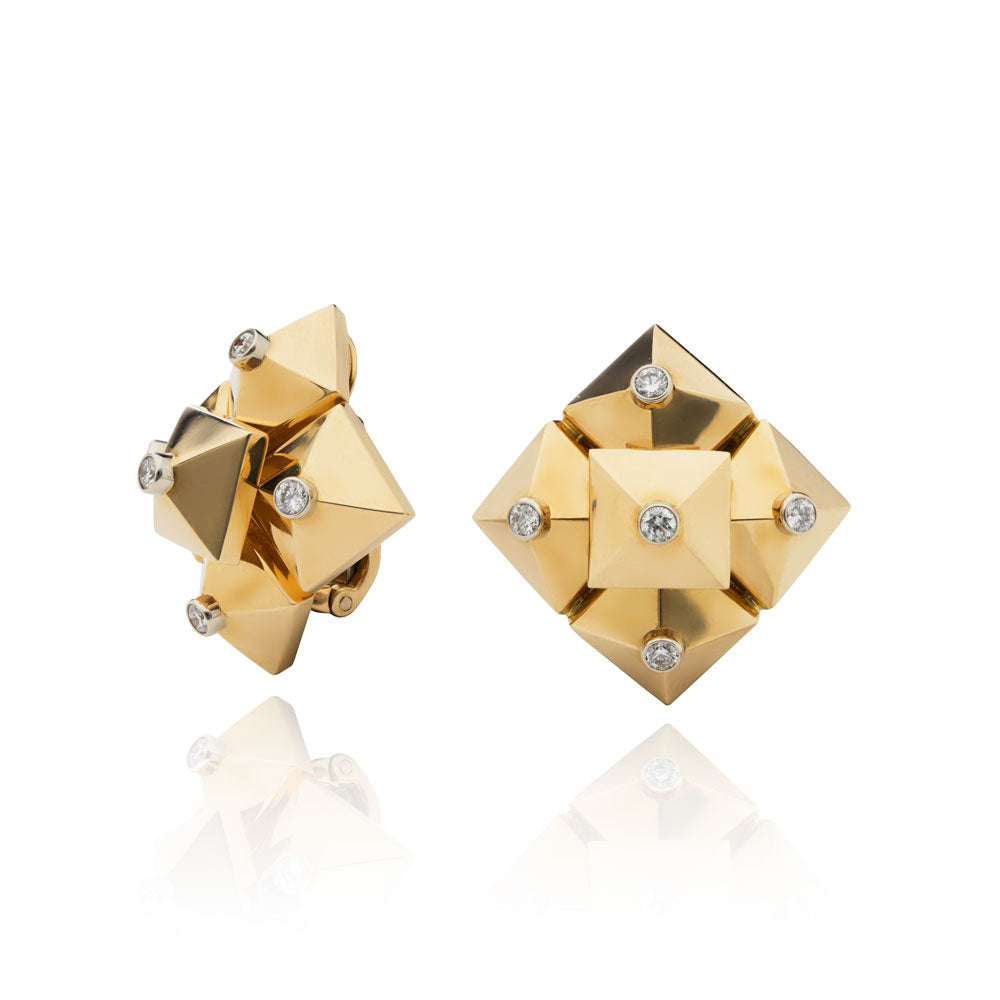 Aletto Brothers Gold Diamond Cinque Stelle Earrings