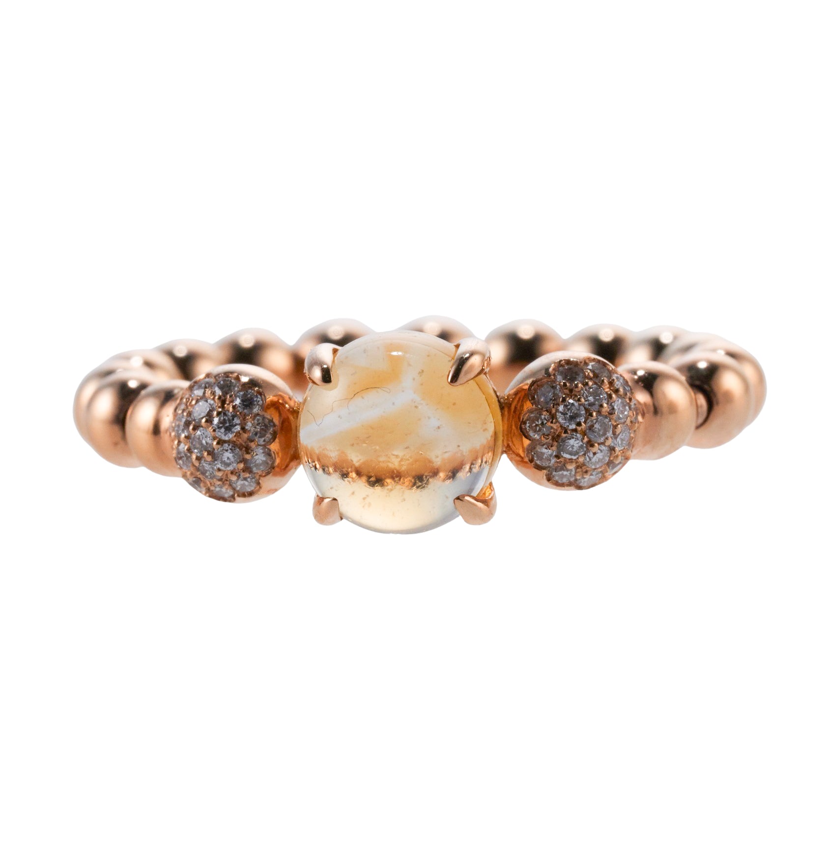 Piero Milano Rose Gold Quartz Diamond Ring