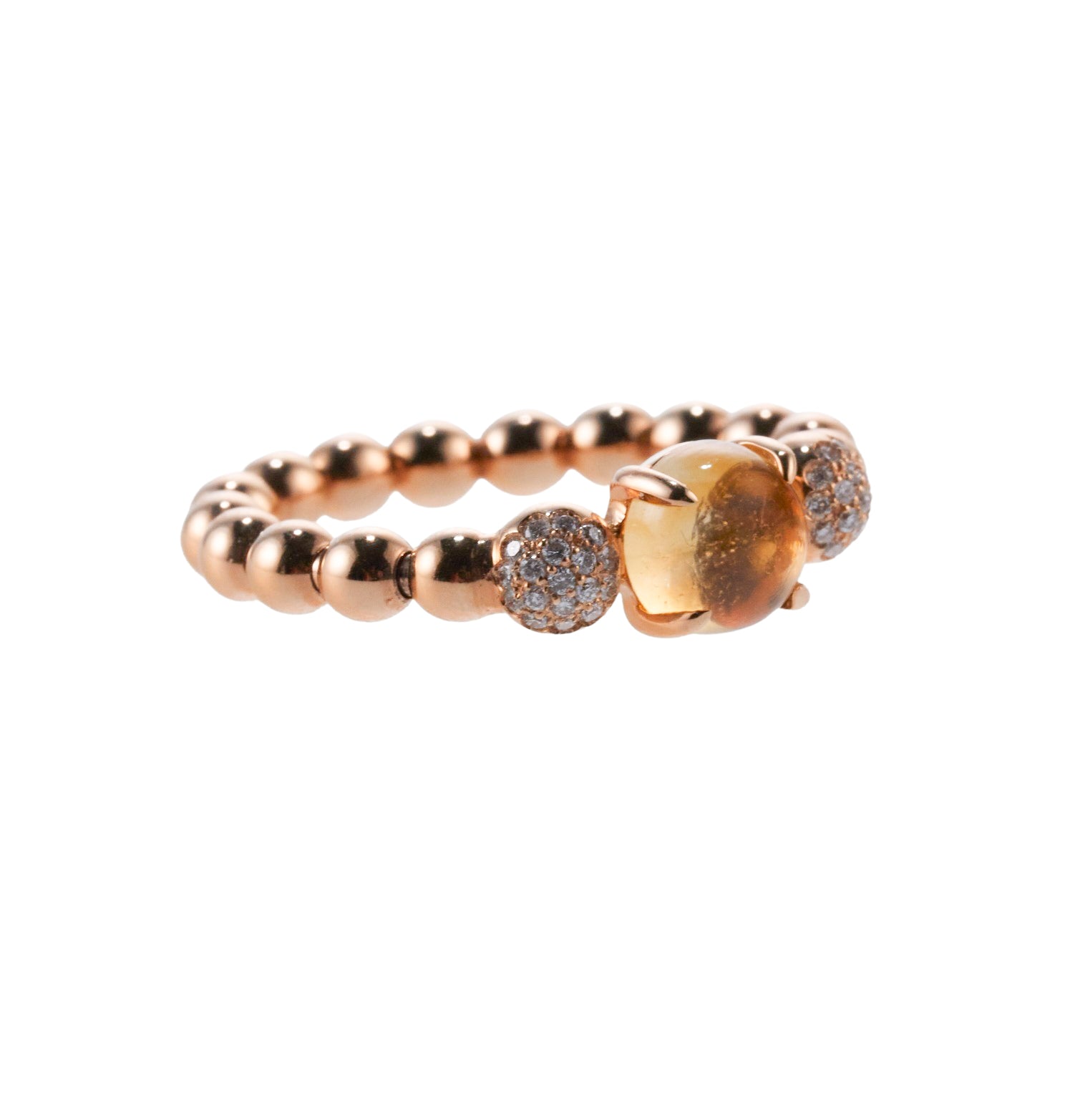 Piero Milano Rose Gold Quartz Diamond Ring