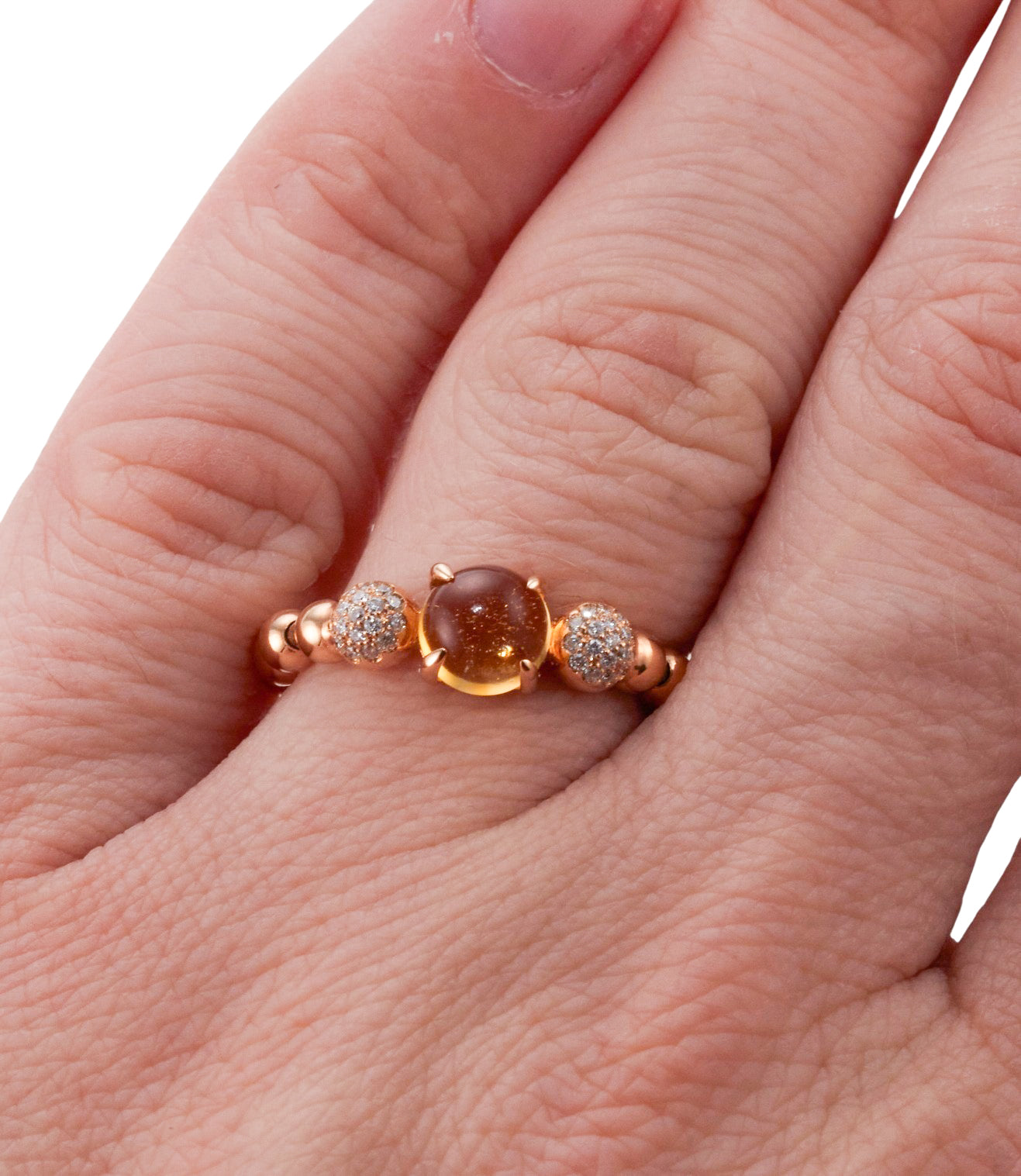 Piero Milano Rose Gold Quartz Diamond Ring