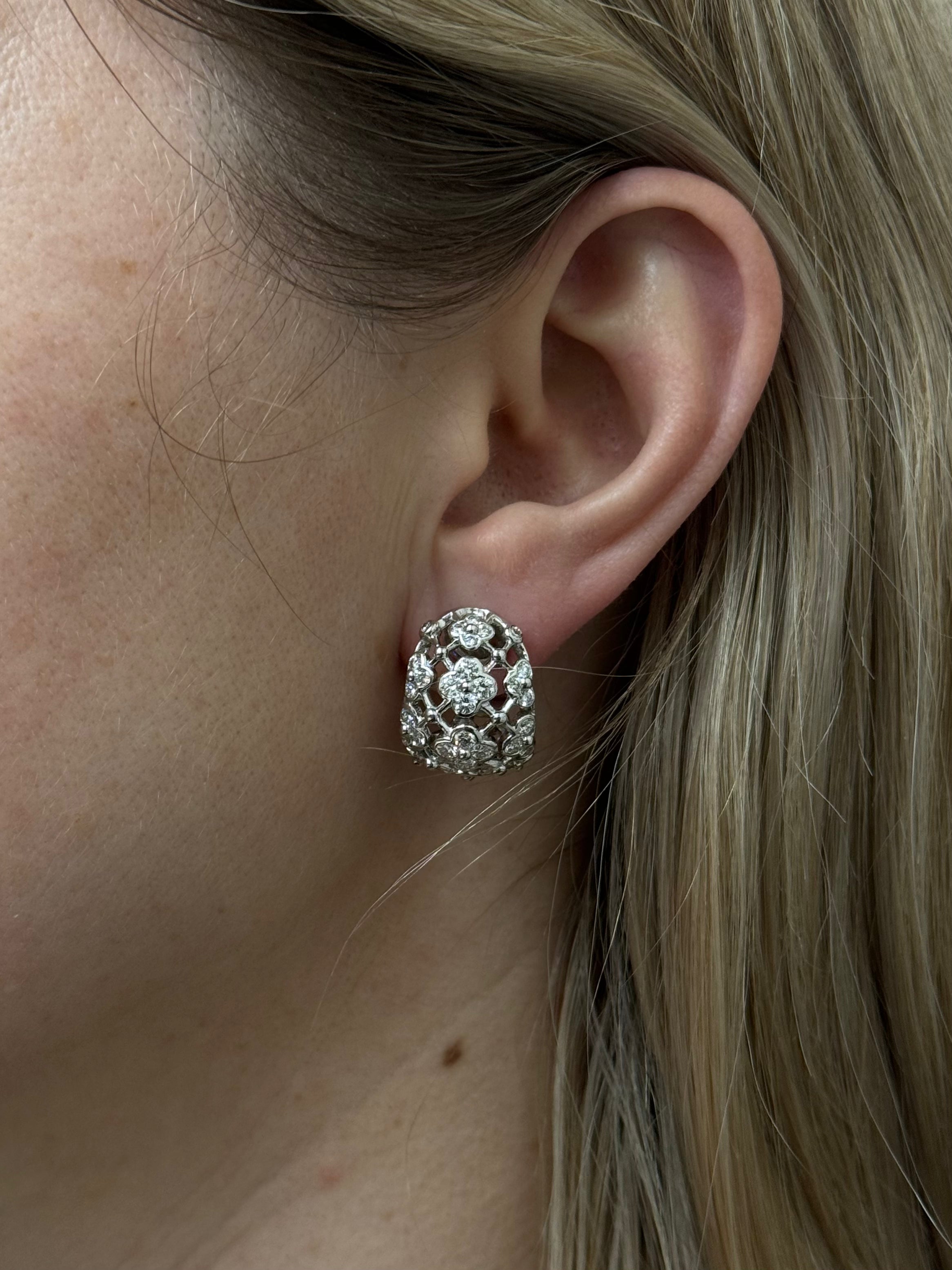 Van Cleef & Arpels Diamond Gold Earrings