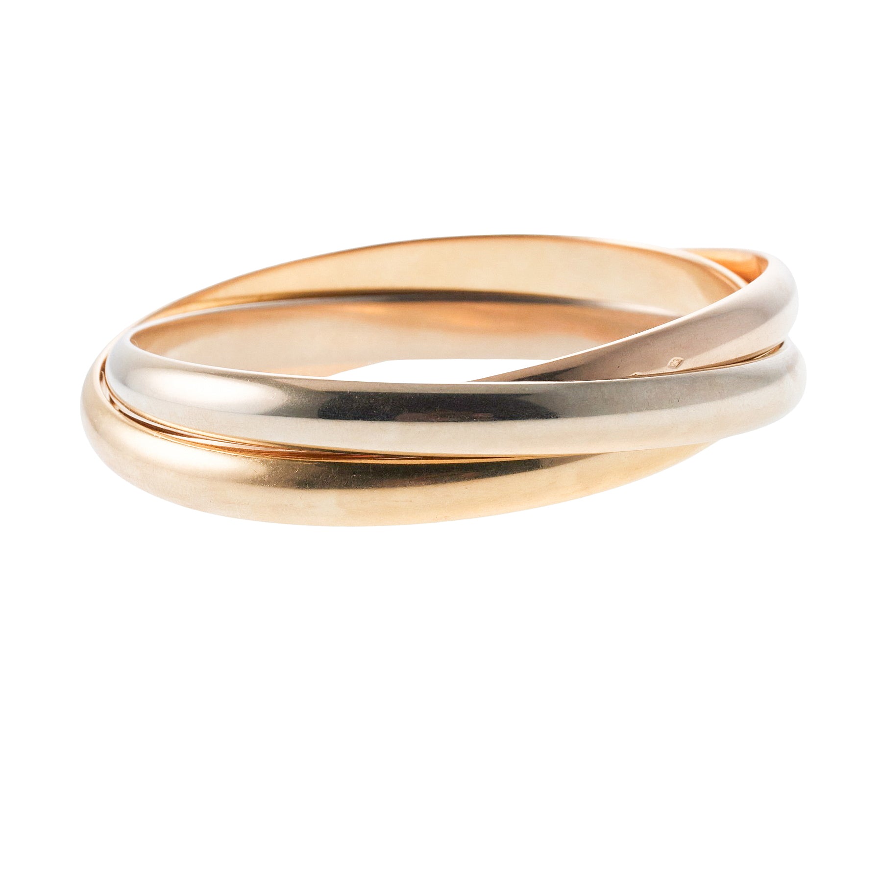 Cartier Trinity Vintage Tri Color Gold Bangle Bracelet
