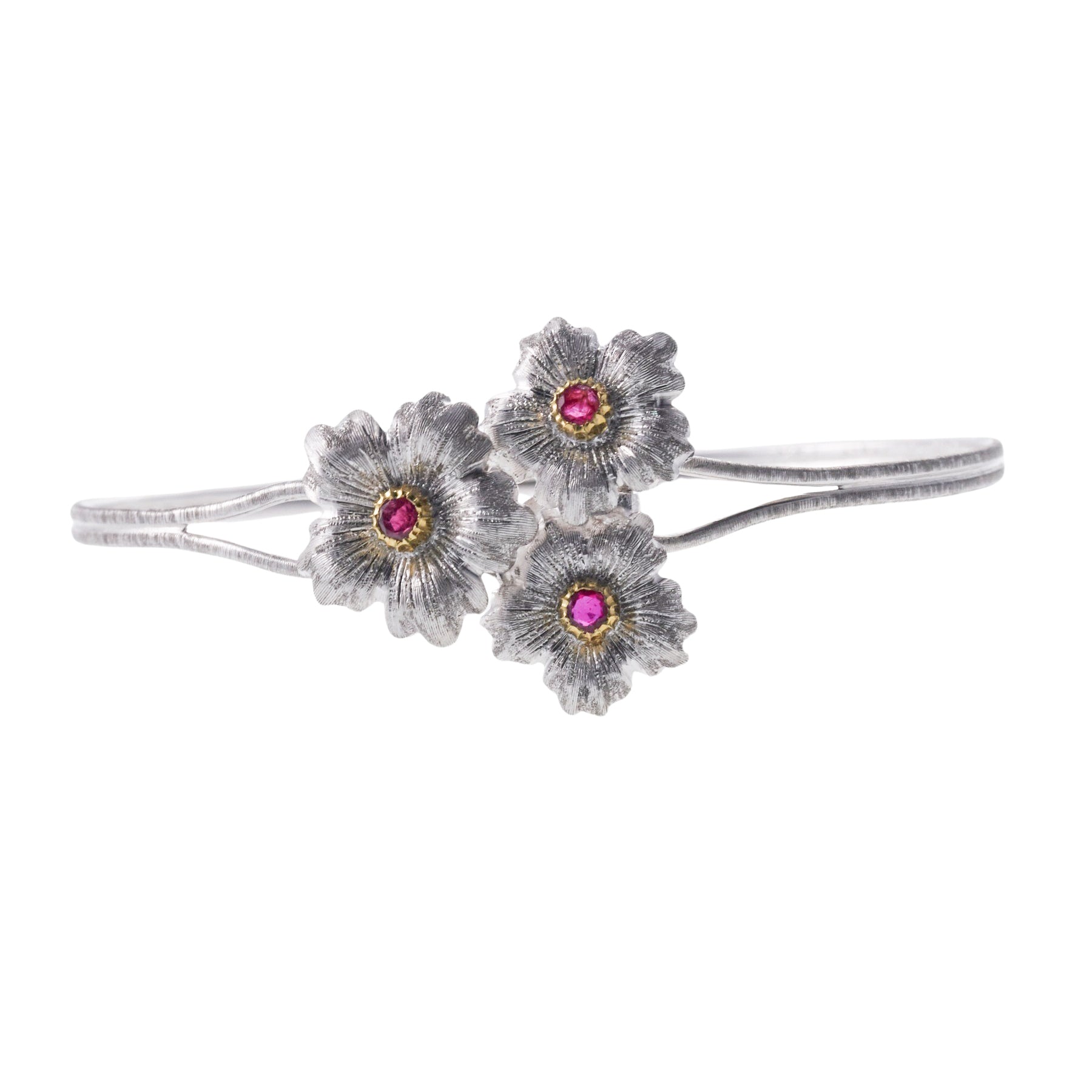 Buccellati Gold Ruby Flower Bracelet