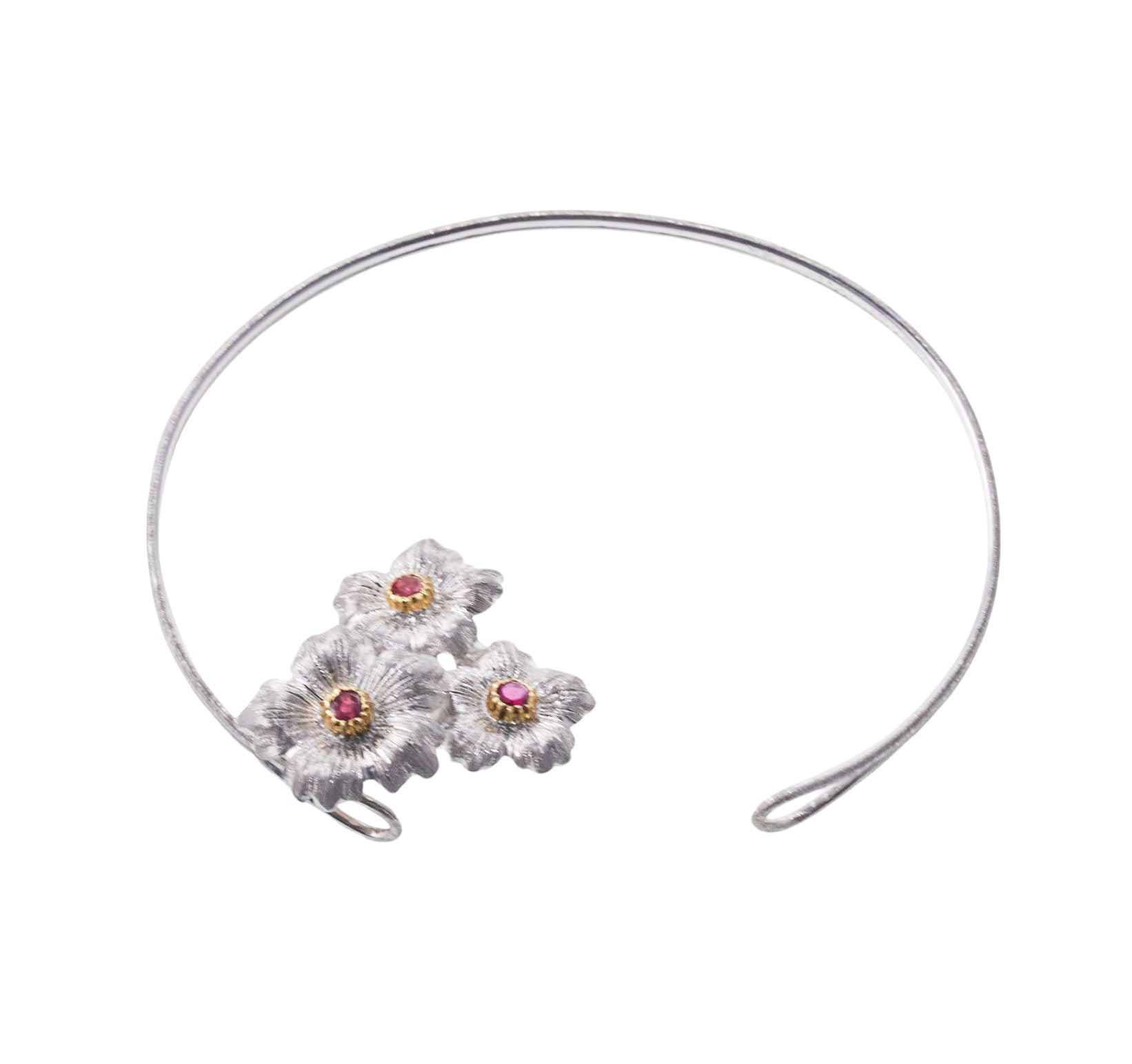 Buccellati Gold Ruby Flower Bracelet