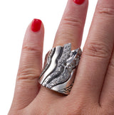 John Hardy Diamond Sterling Silver Saddle Ring