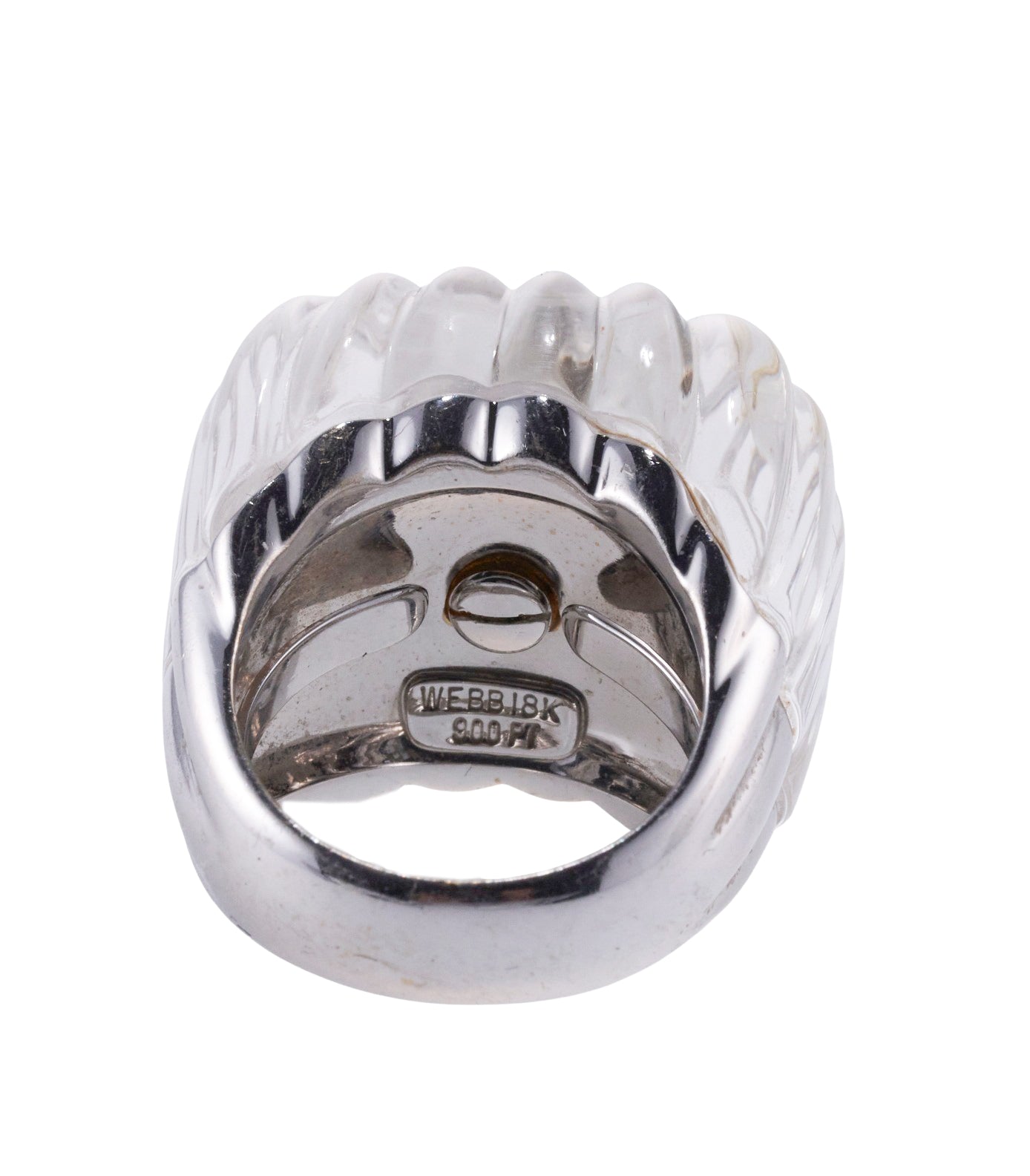 David Webb Carved Crystal Diamond Gold Platinum Ring