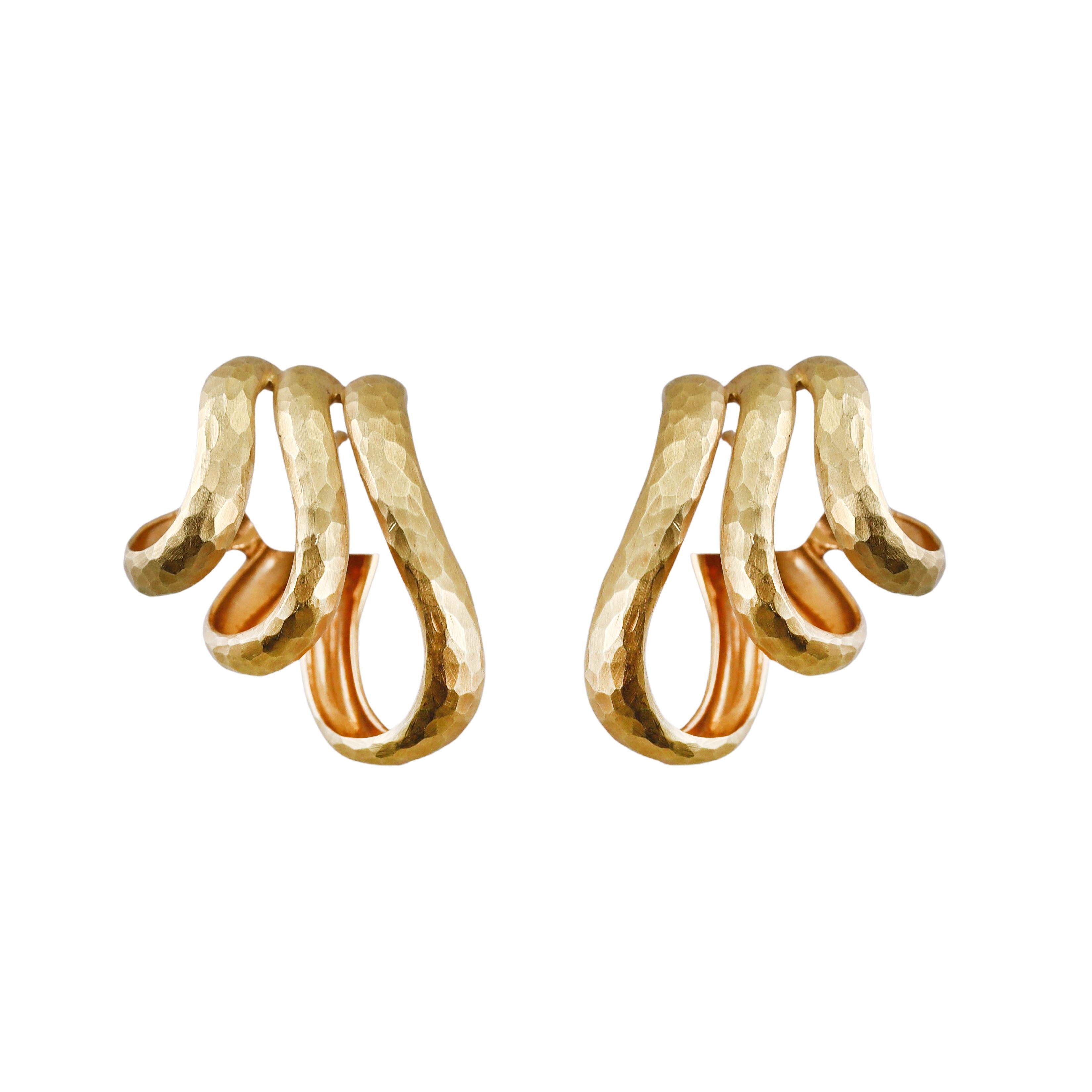 H. Stern Hammered Gold Earrings