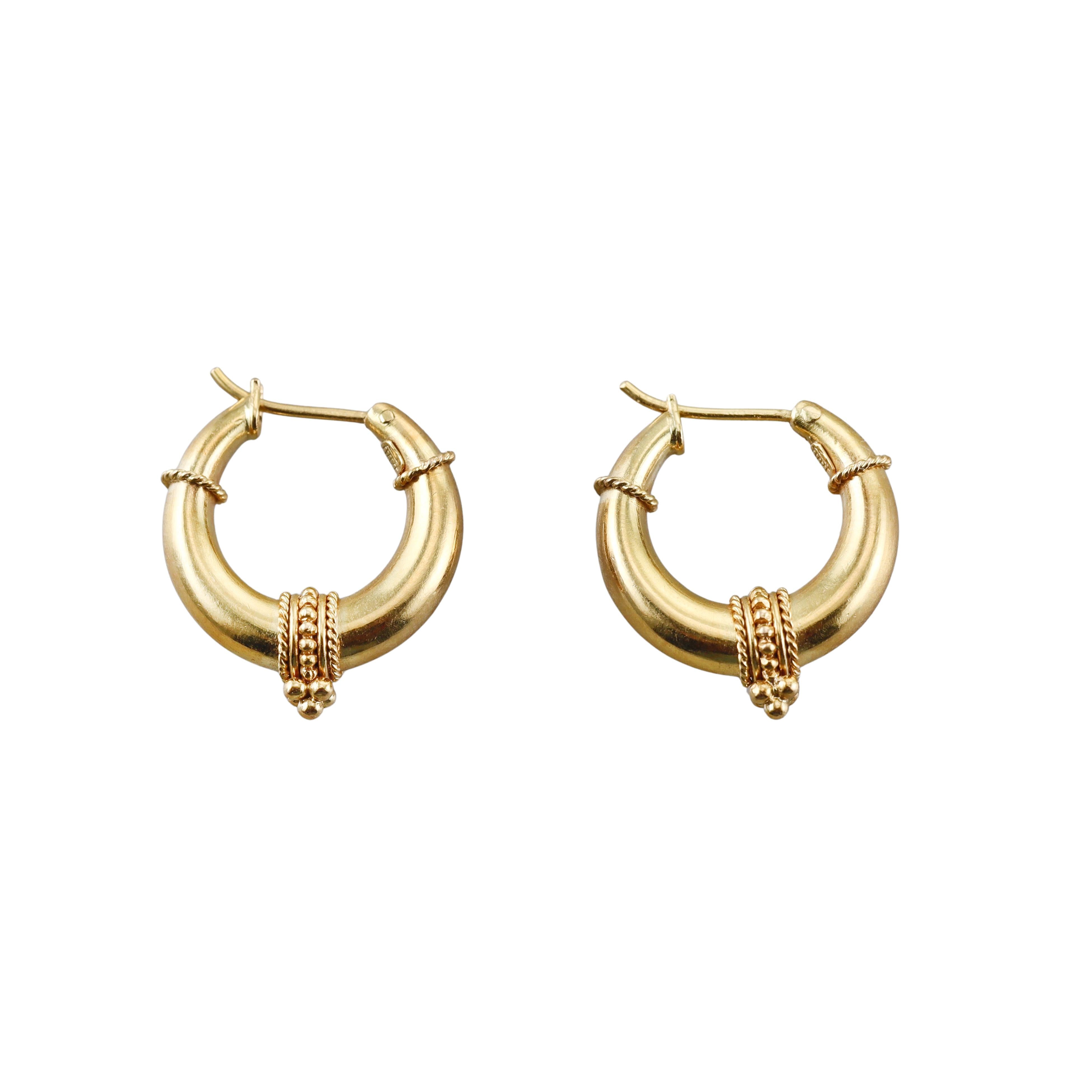 Temple St. Clair Hellenistic Gold Hoop Earrings