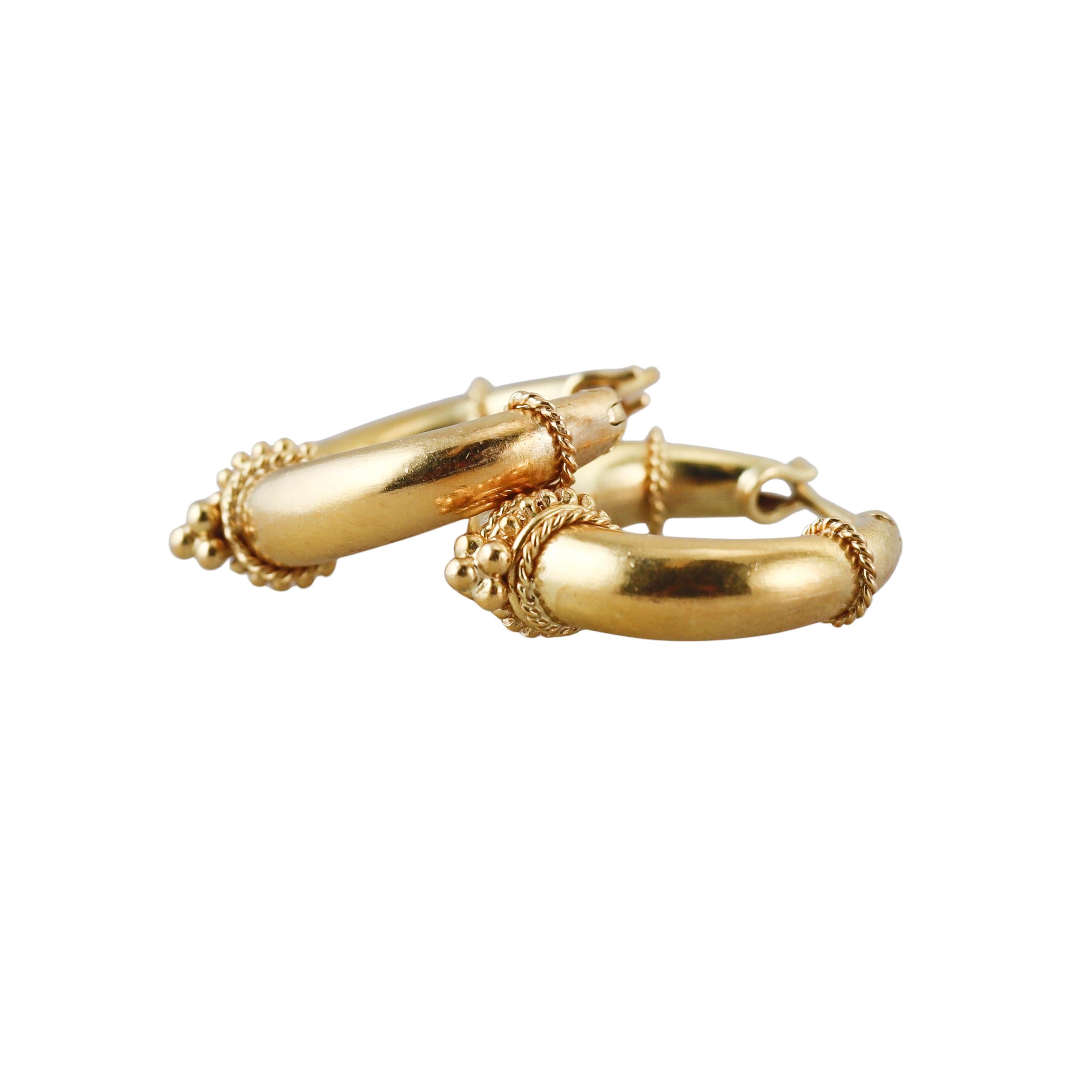 Temple St. Clair Hellenistic Gold Hoop Earrings