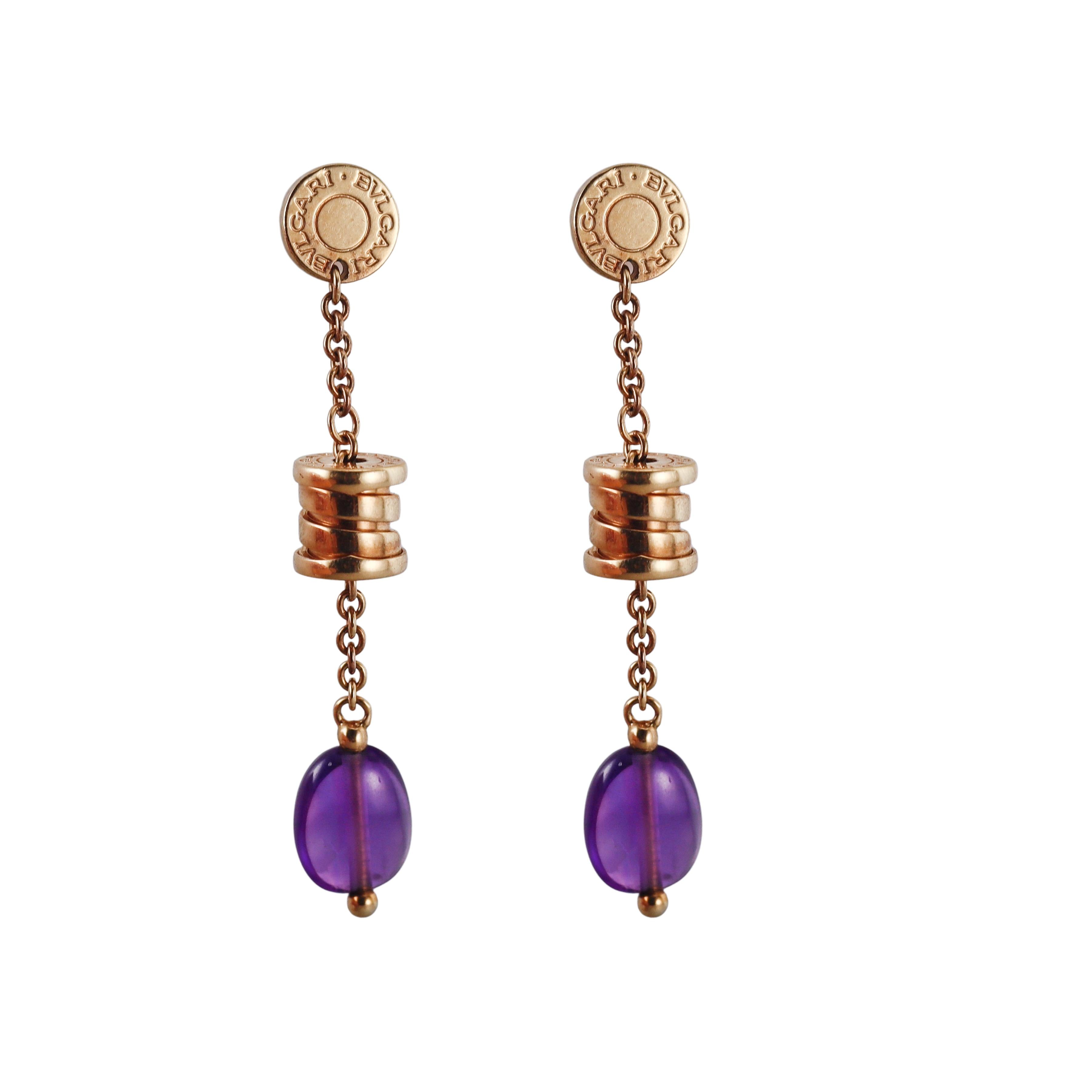 Bulgari B.Zero1 Amethyst Gold Earrings