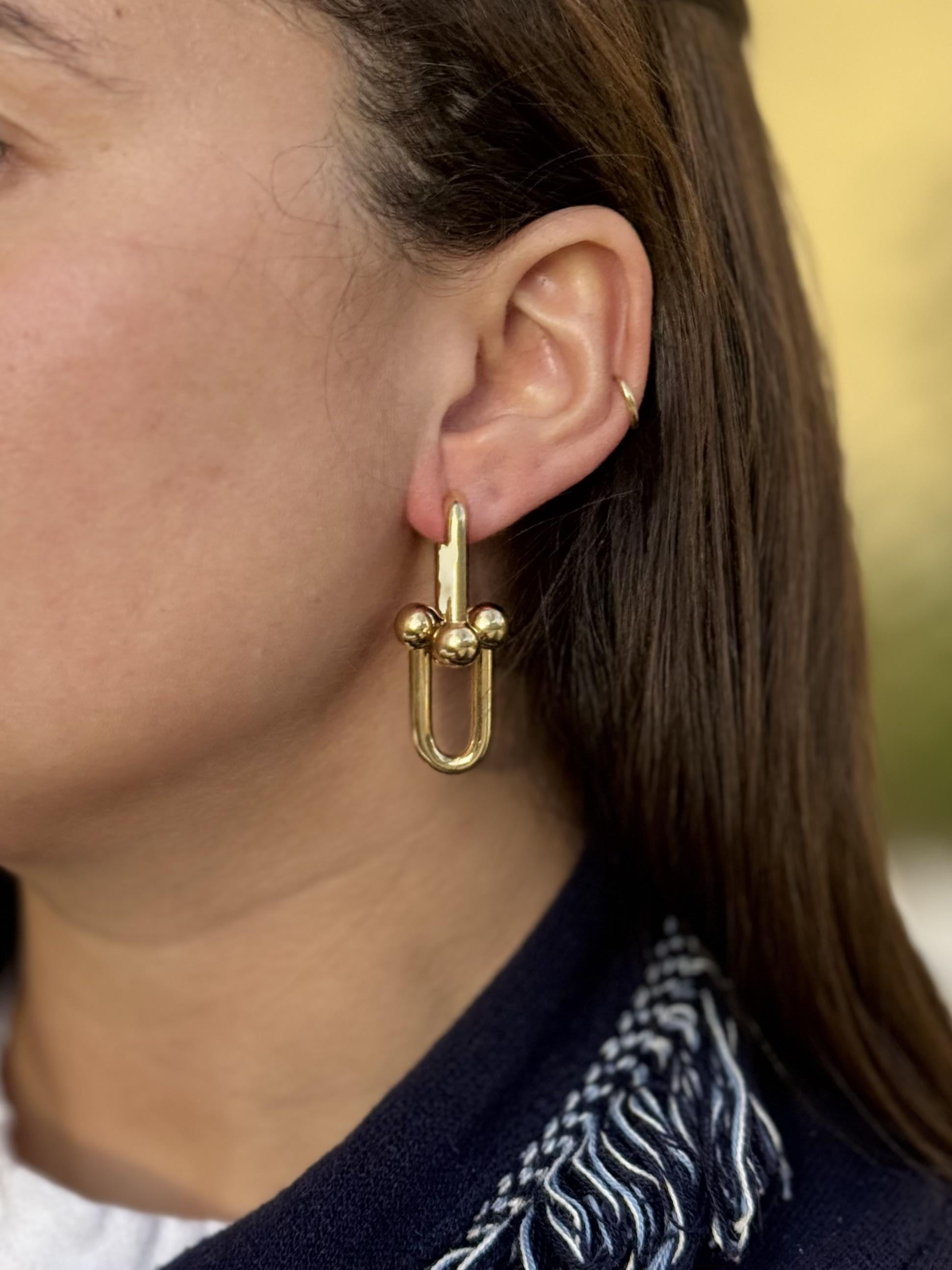 Tiffany & Co HardWear Extra Large Link Yellow Gold Earrings