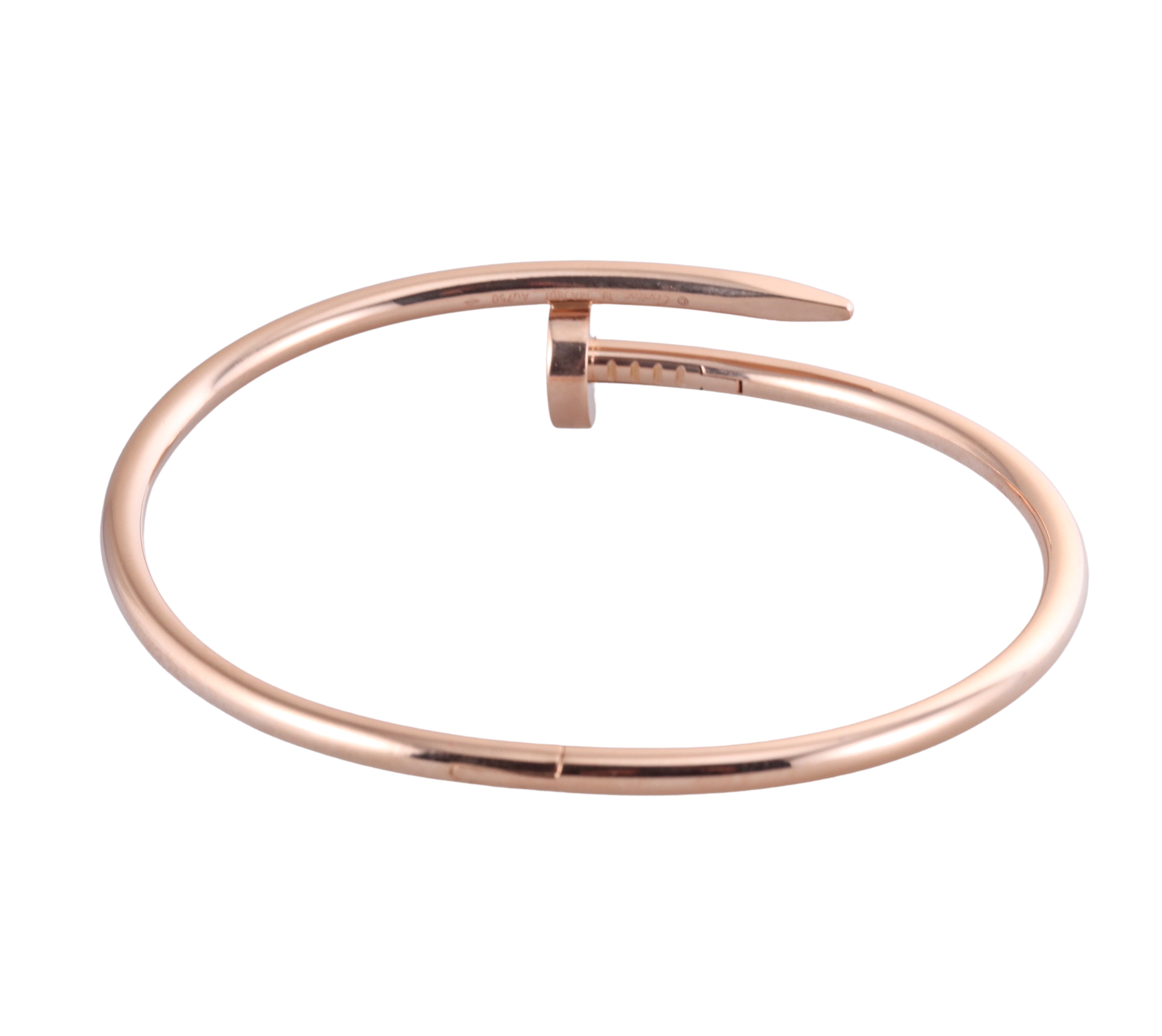 Cartier Juste Un Clou Rose Gold Nail Bracelet Size 19